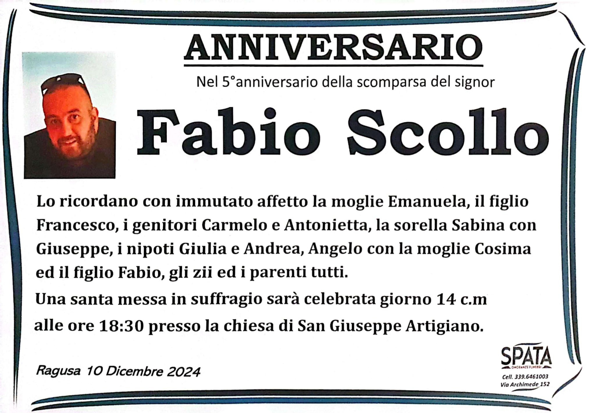 Anniversario: Fabio Scollo