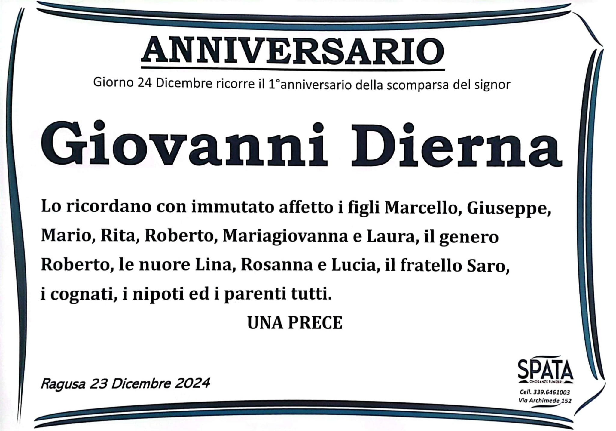 Anniversario: Giovanni Dierna