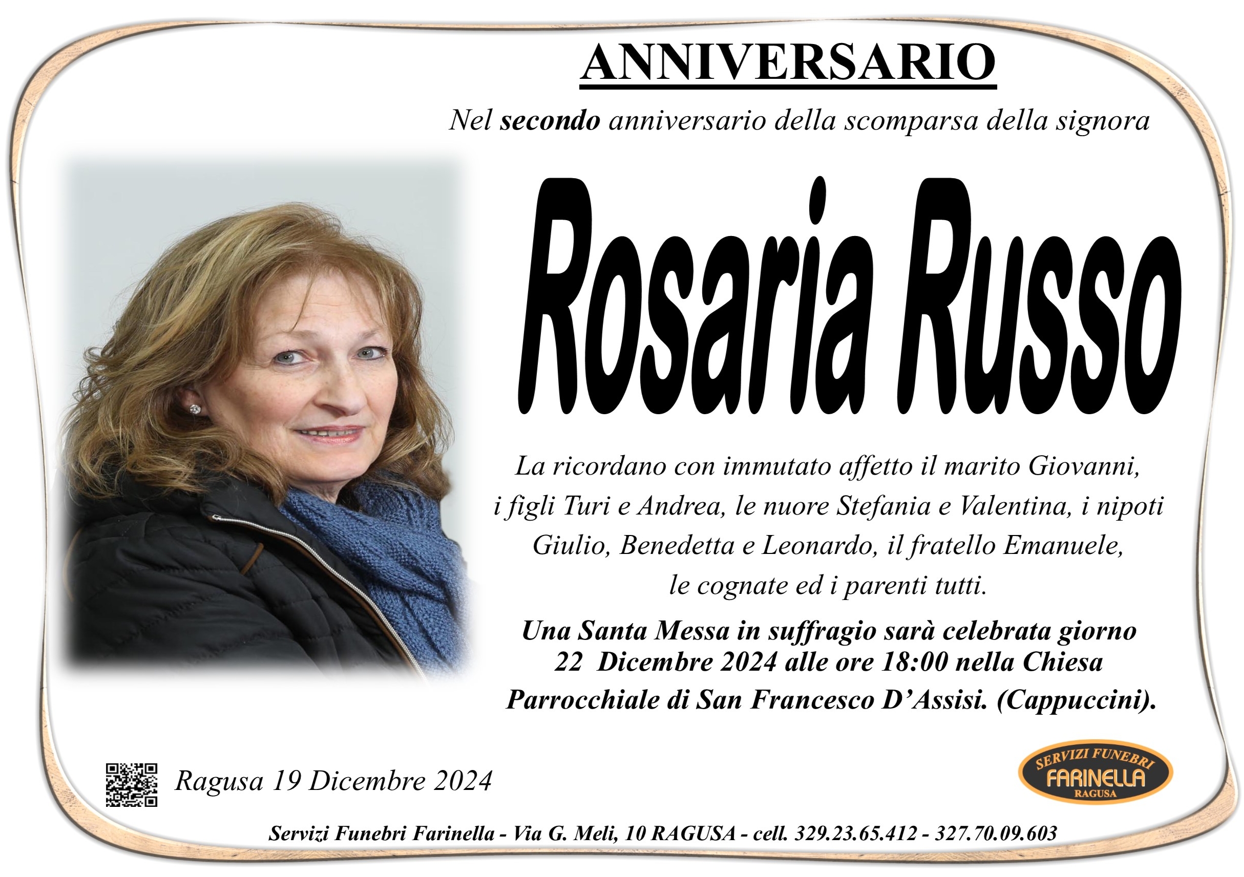 Anniversario: Rosaria Russo