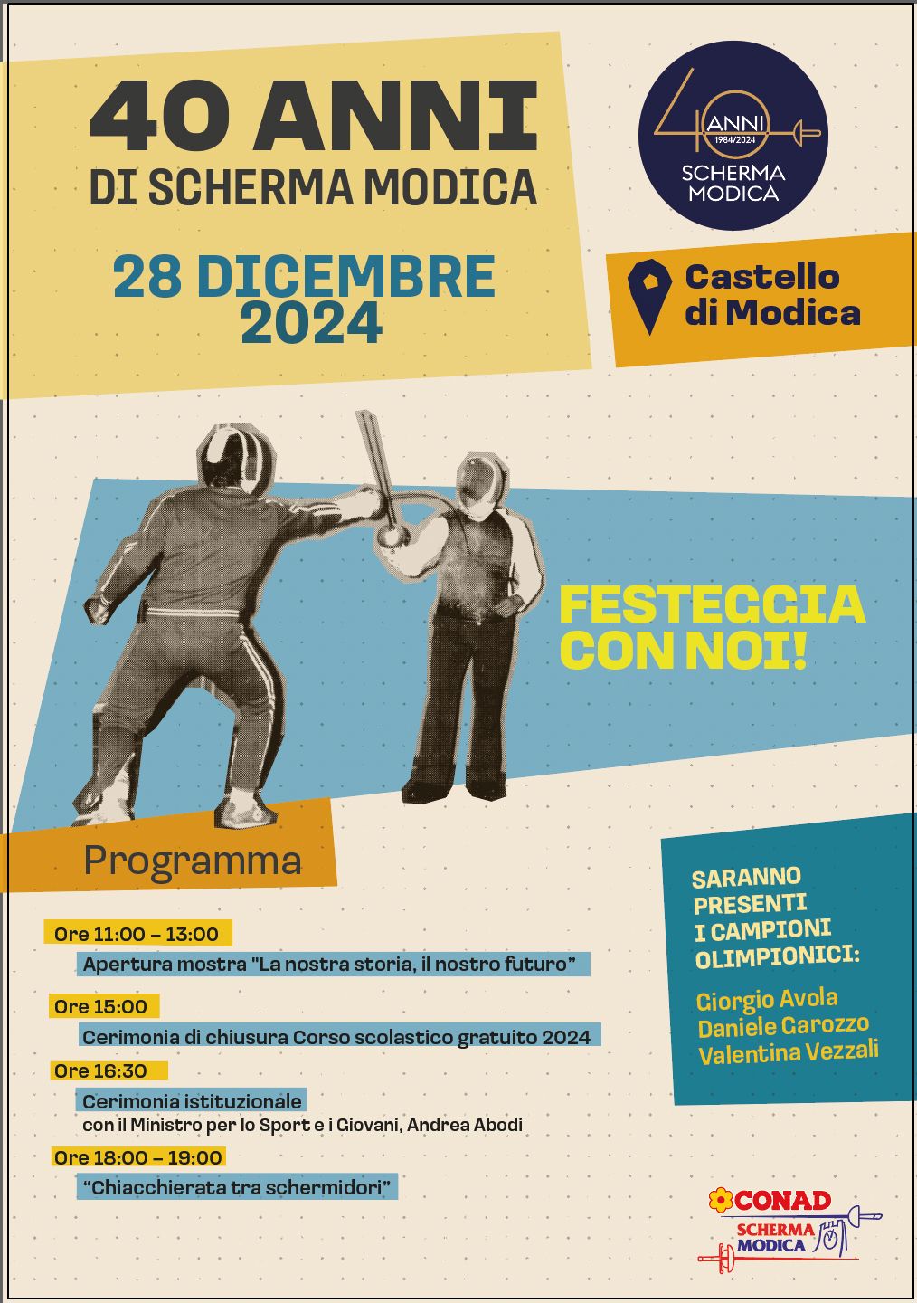La Scherma Modica compie 40 anni: una grande festa al Castello