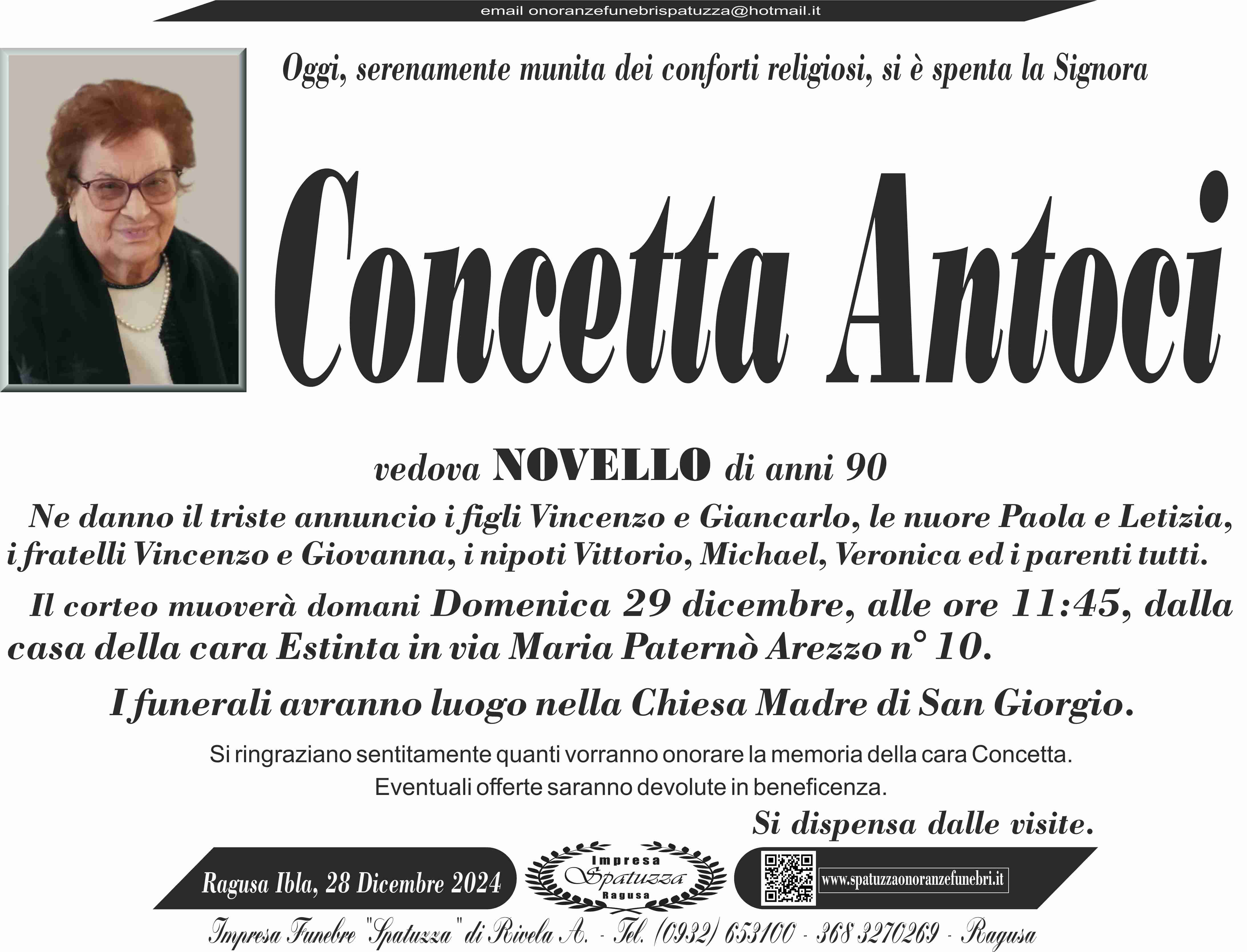 Necrologi: Concetta Antoci