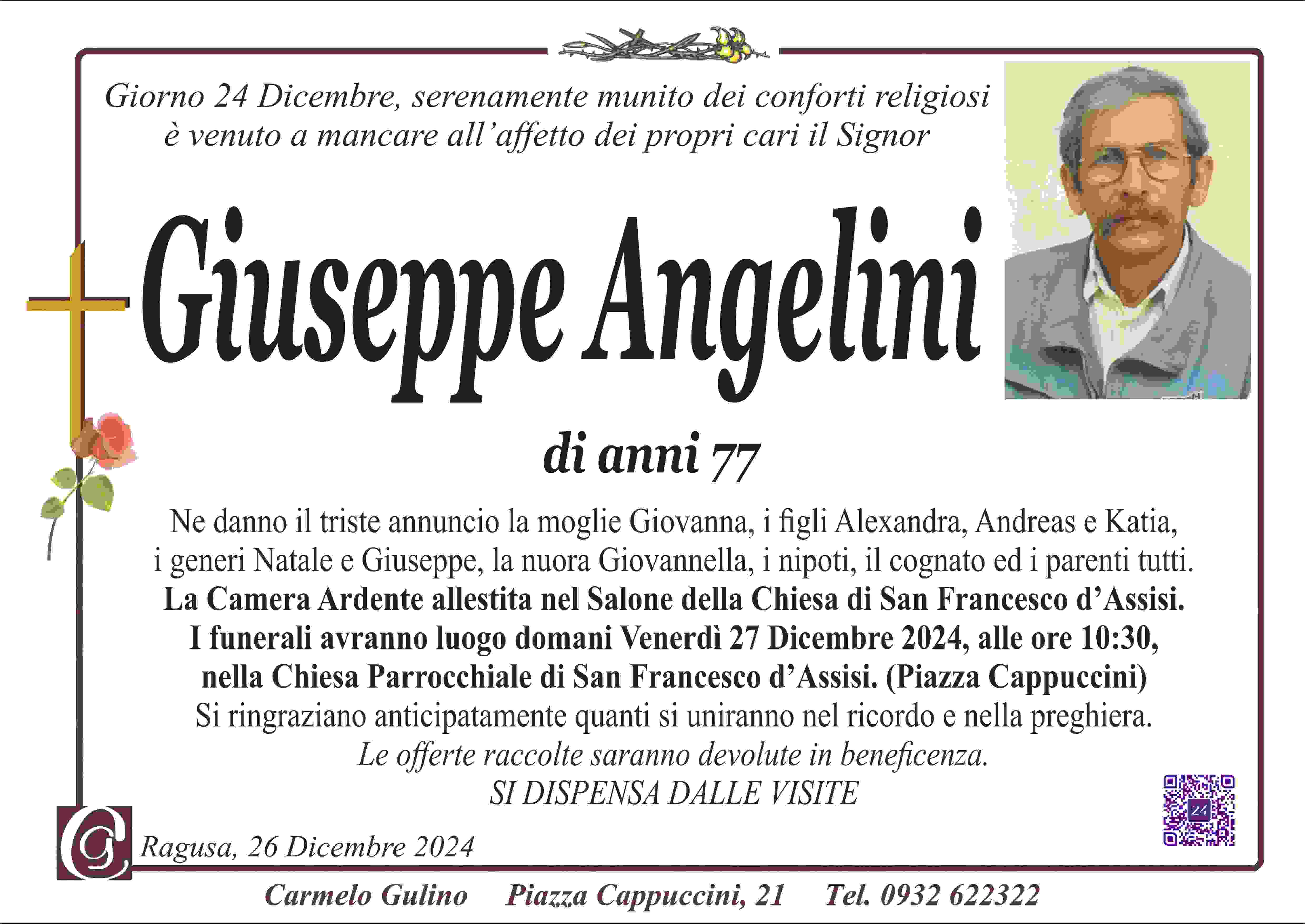 Necrologi: Giuseppe Angelini