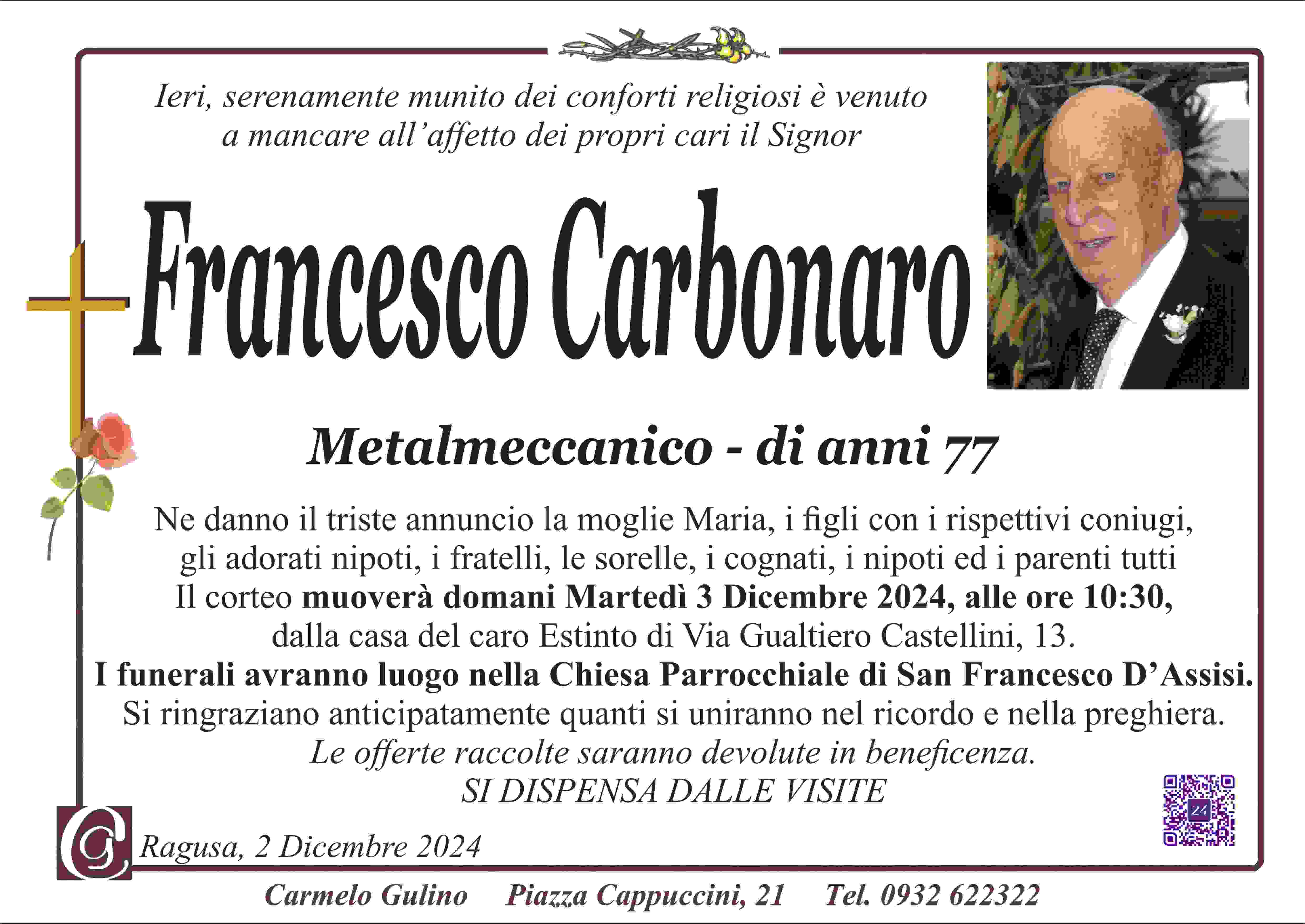 Necrologi: Francesco Carbonaro
