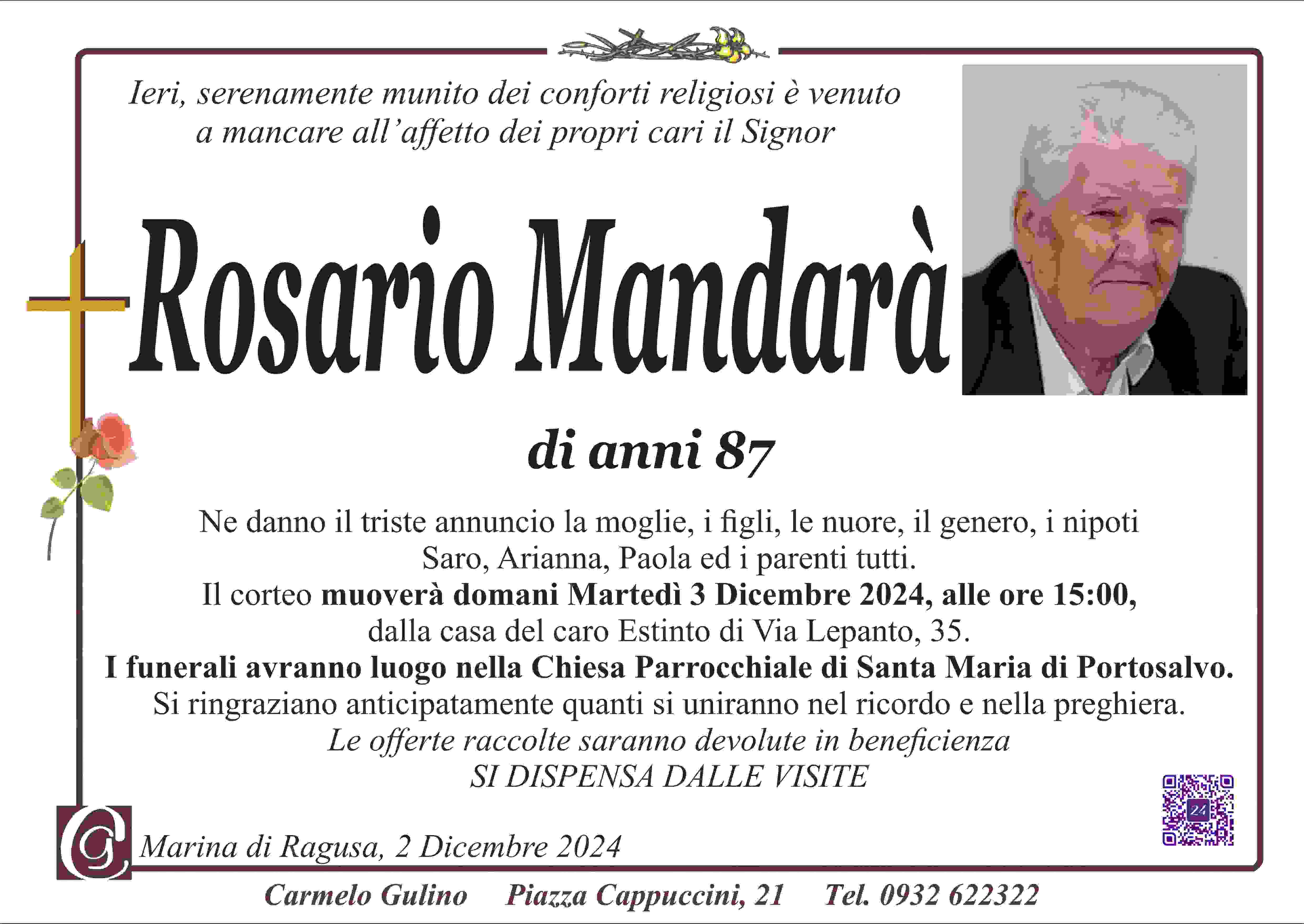 Necrologi: Rosario Mandarà