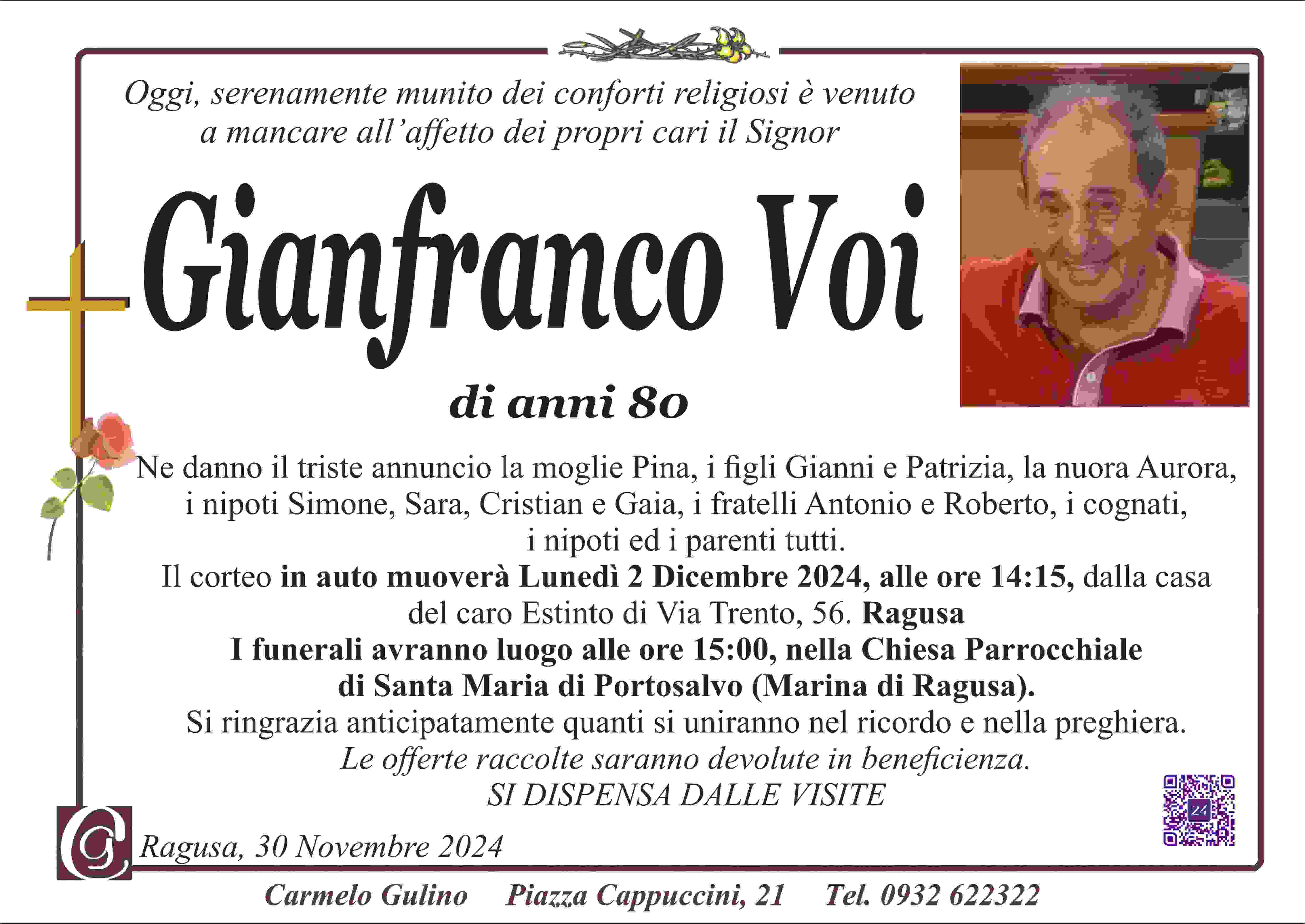 Necrologi: Gianfranco Voi