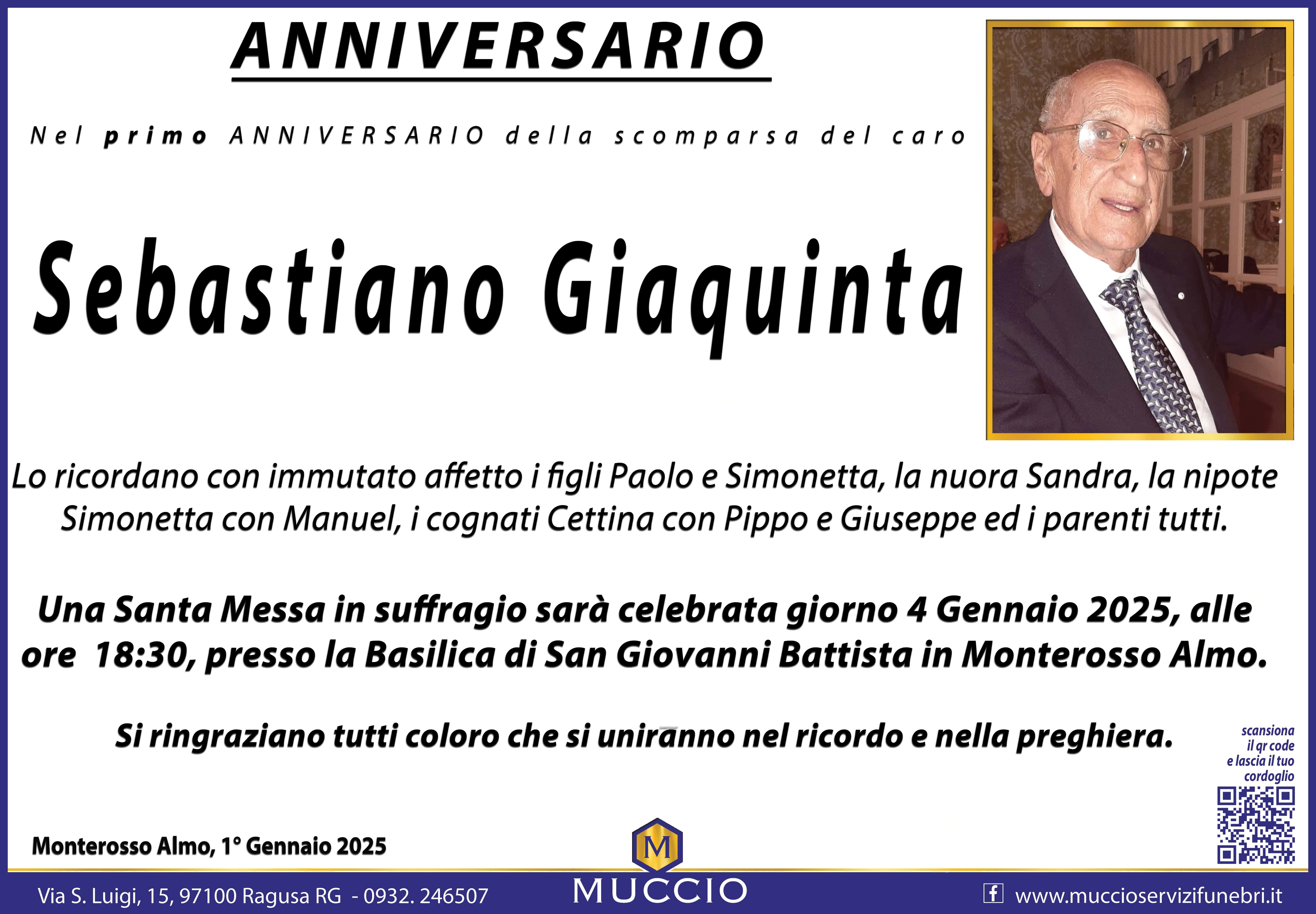 Anniversario: Sebastiano Giaquinta