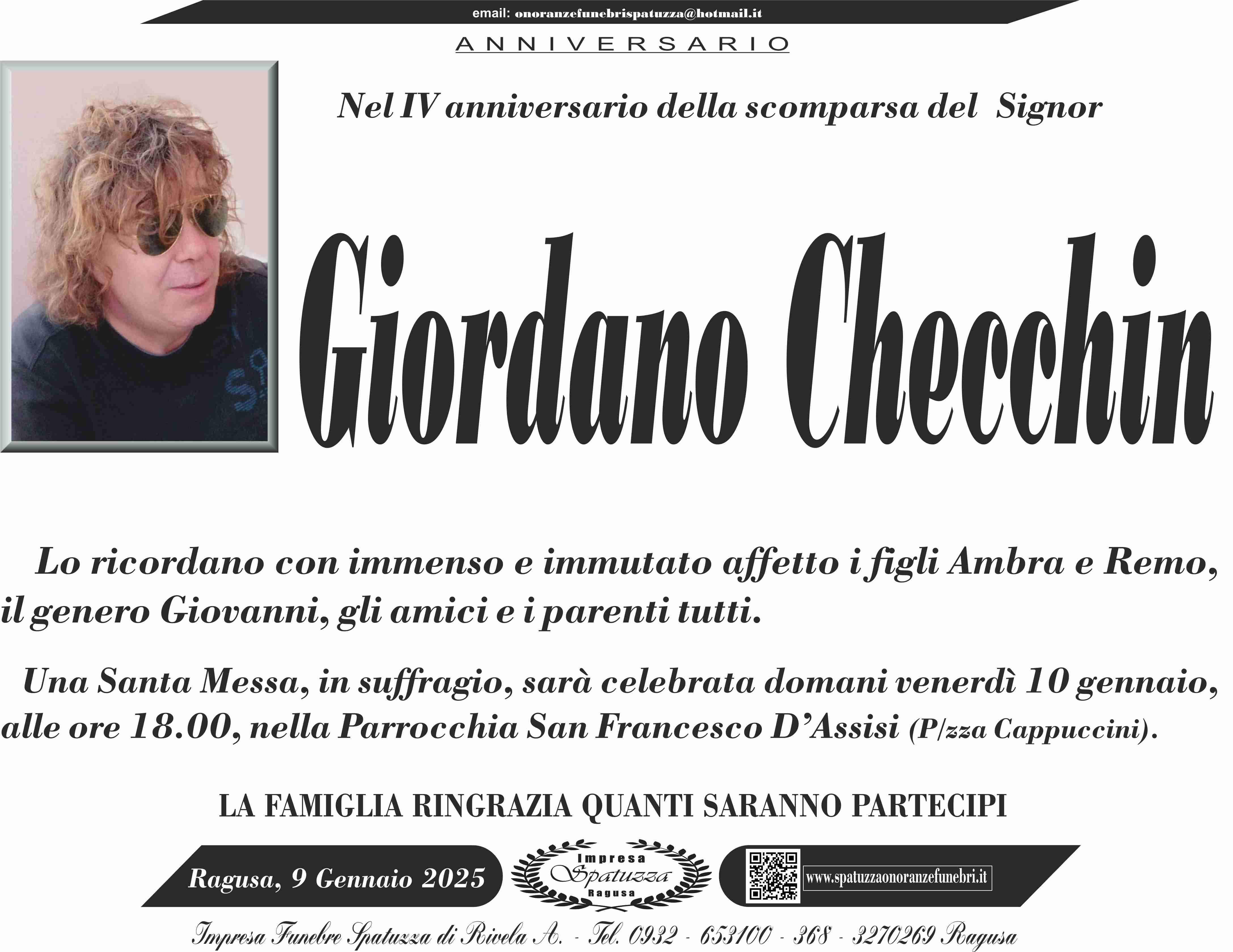Anniversario: Giordano Checchin