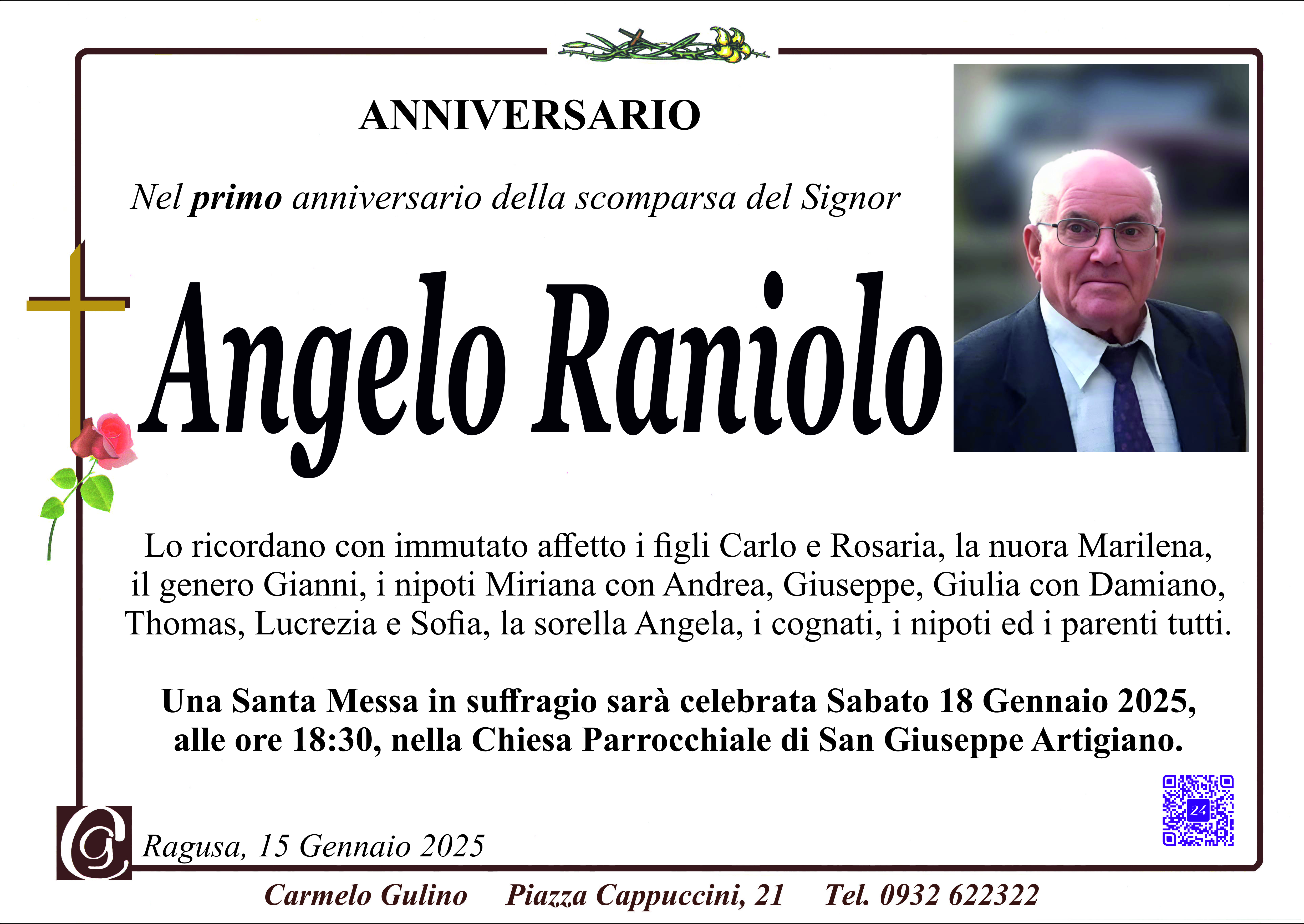 Anniversario: Angelo Raniolo
