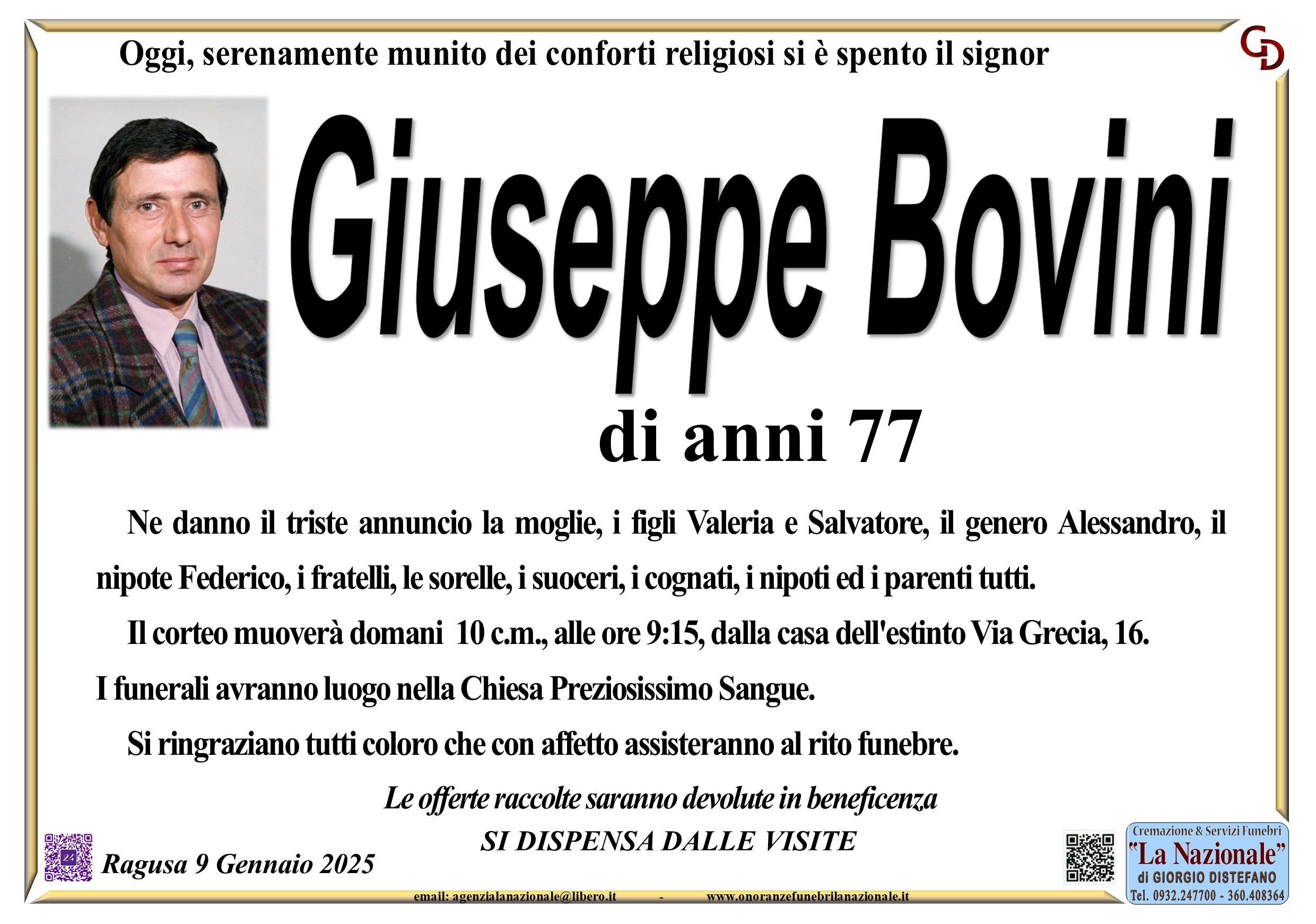 Necrologi: Giuseppe Bovini