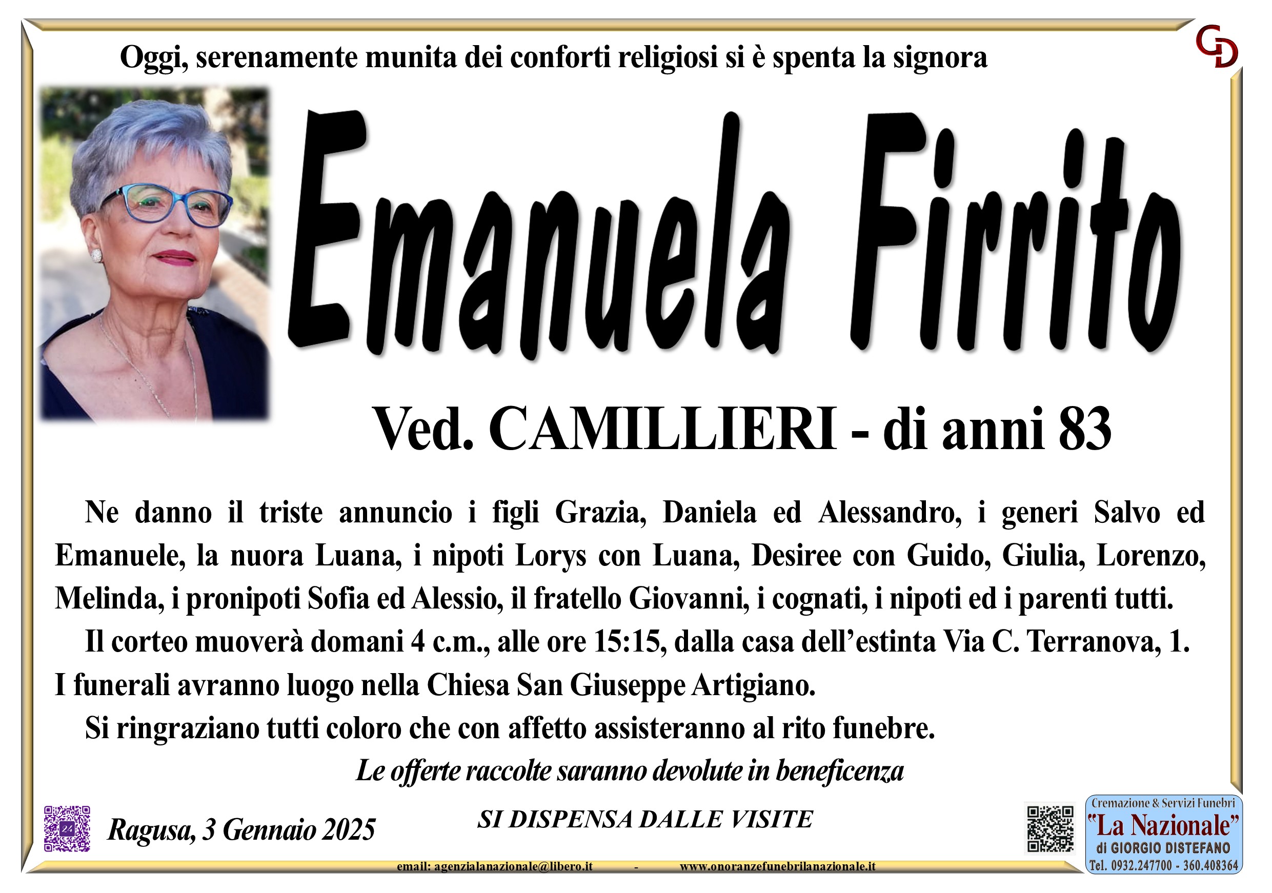 Necrologi: Emanuela Firrito