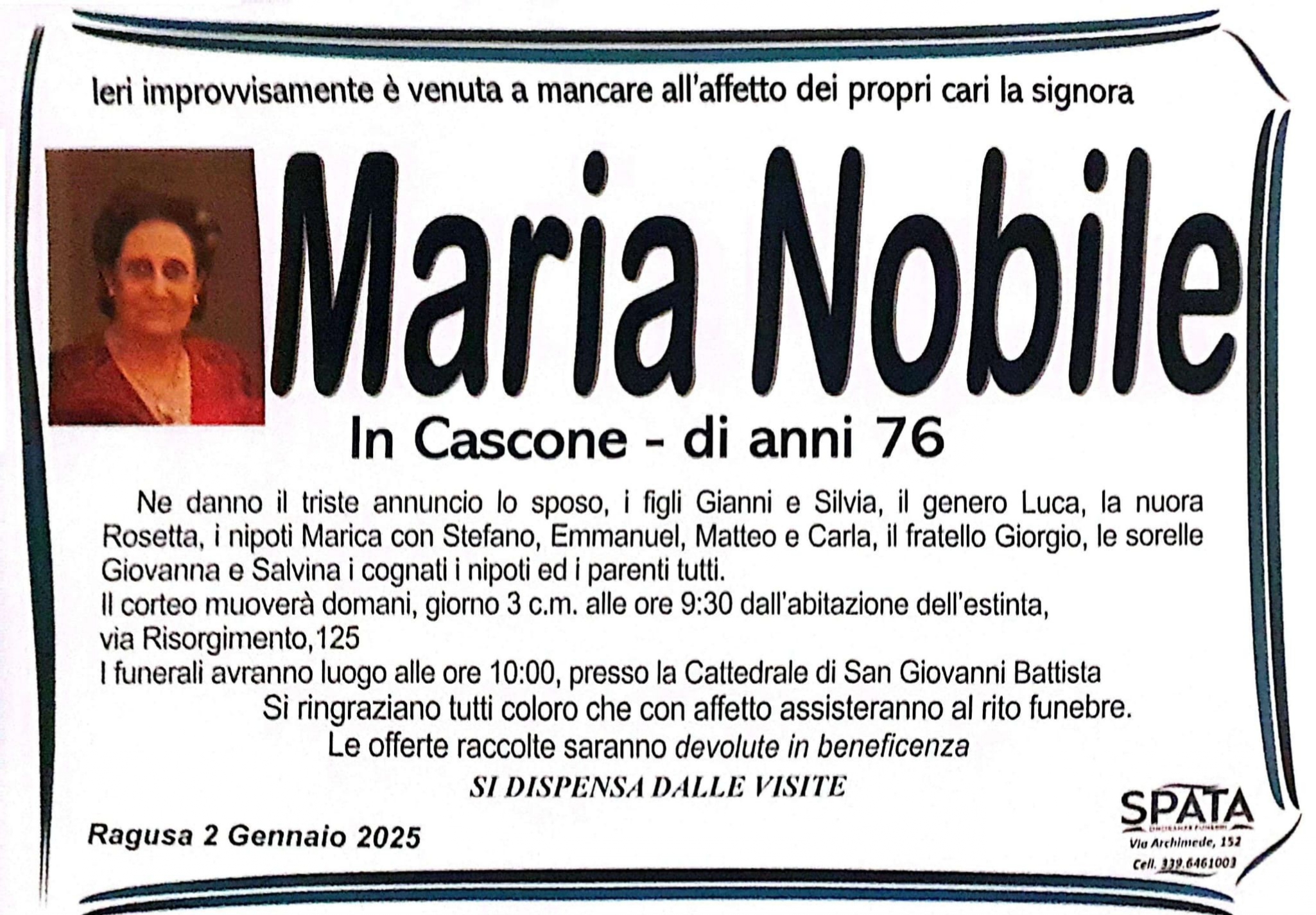 Necrologi: Maria Nobile
