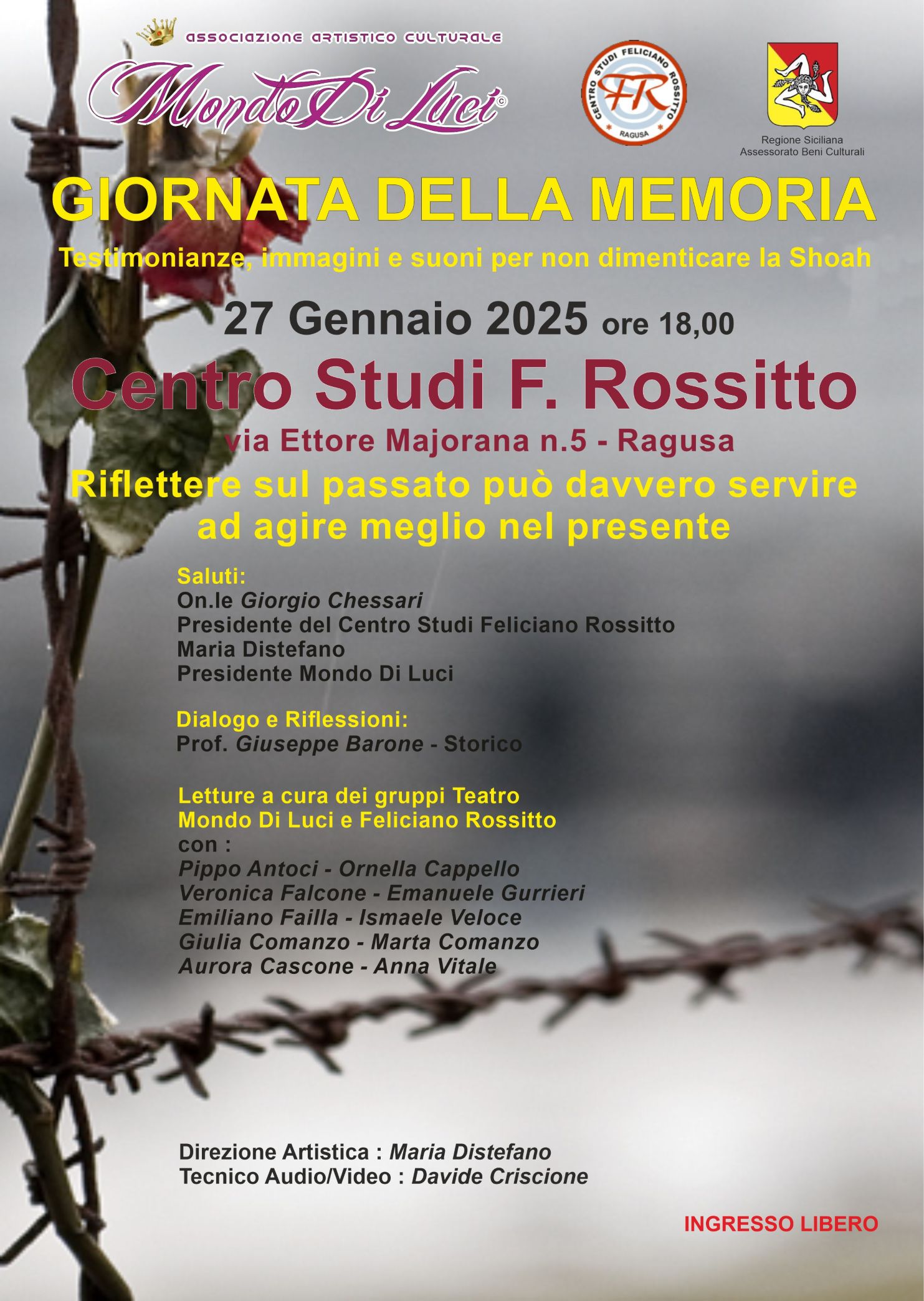 Ragusa: iniziativa per la Giornata della Memoria al Centro Studi “F. Rossitto”