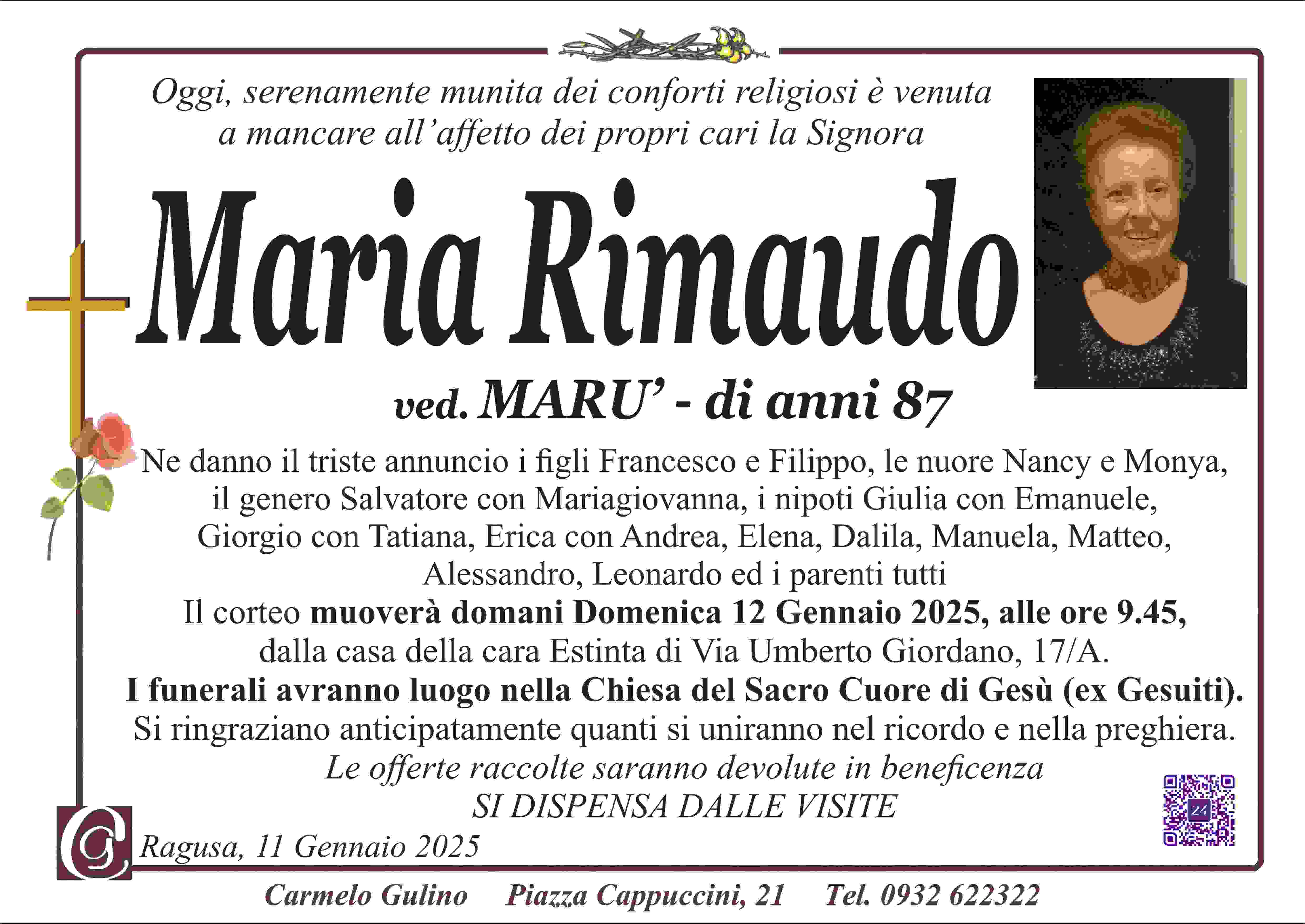 Necrologi: Maria Rimaudo