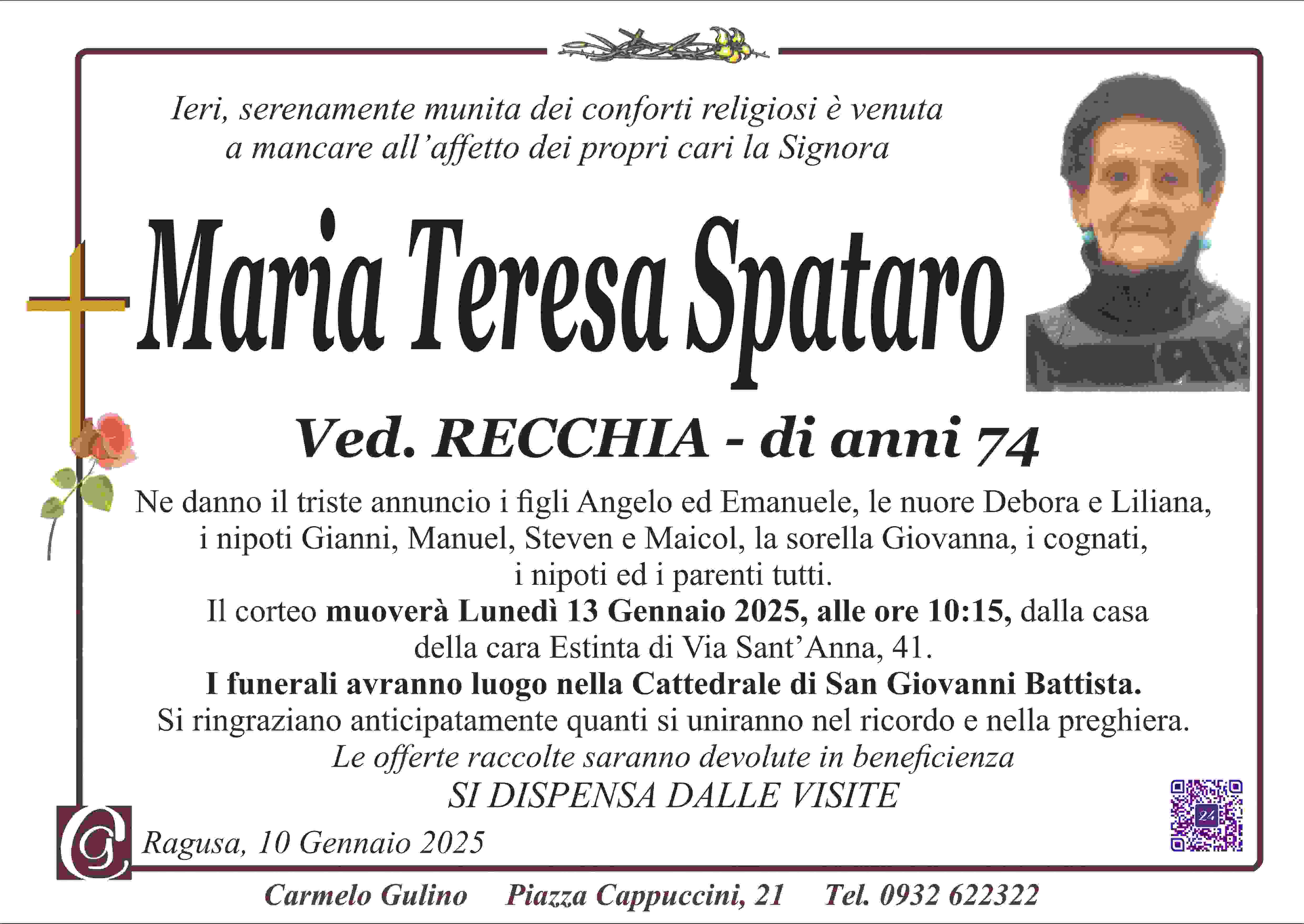 Necrologi: Maria Teresa Spataro