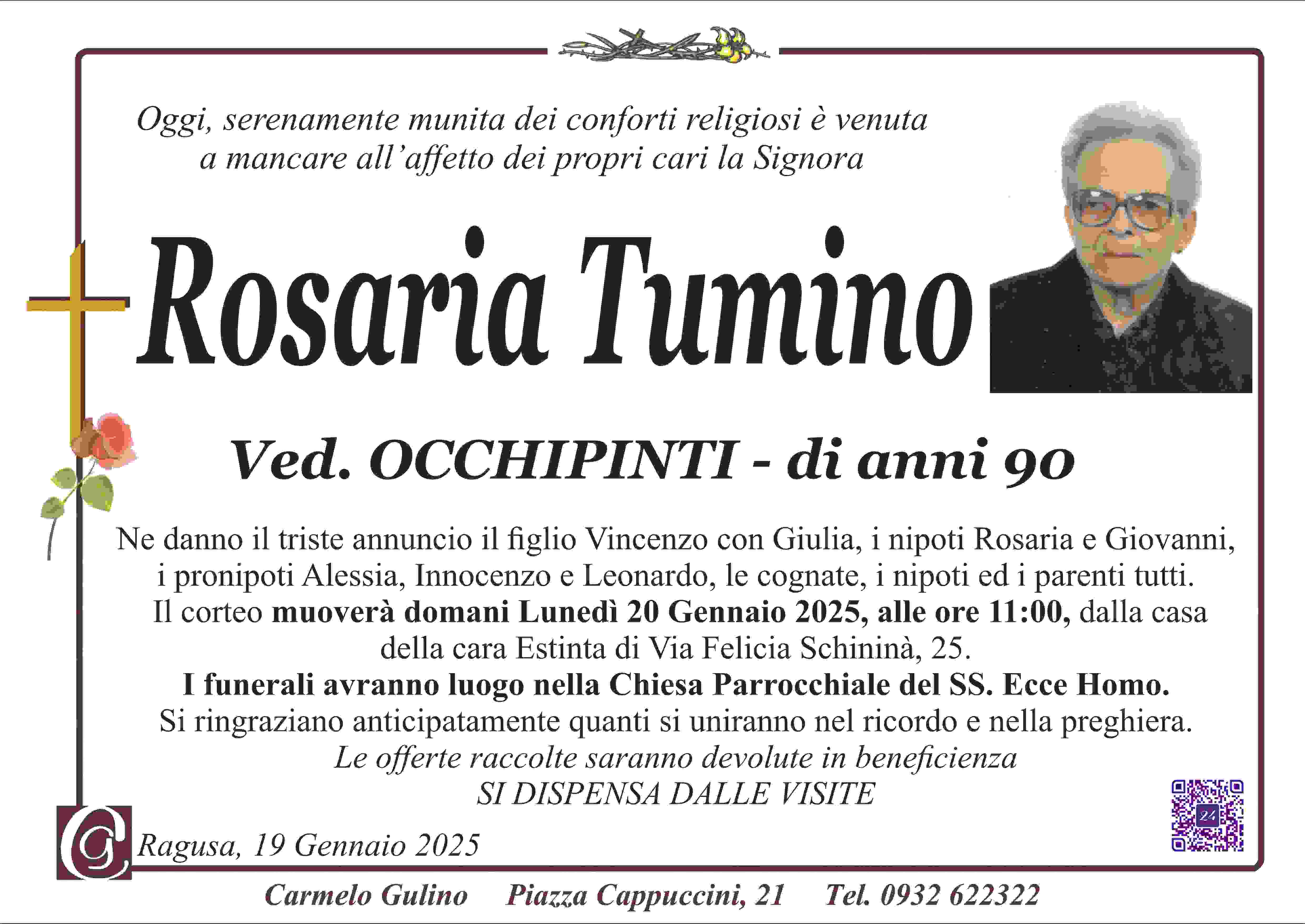 Necrologi: Rosaria Tumino