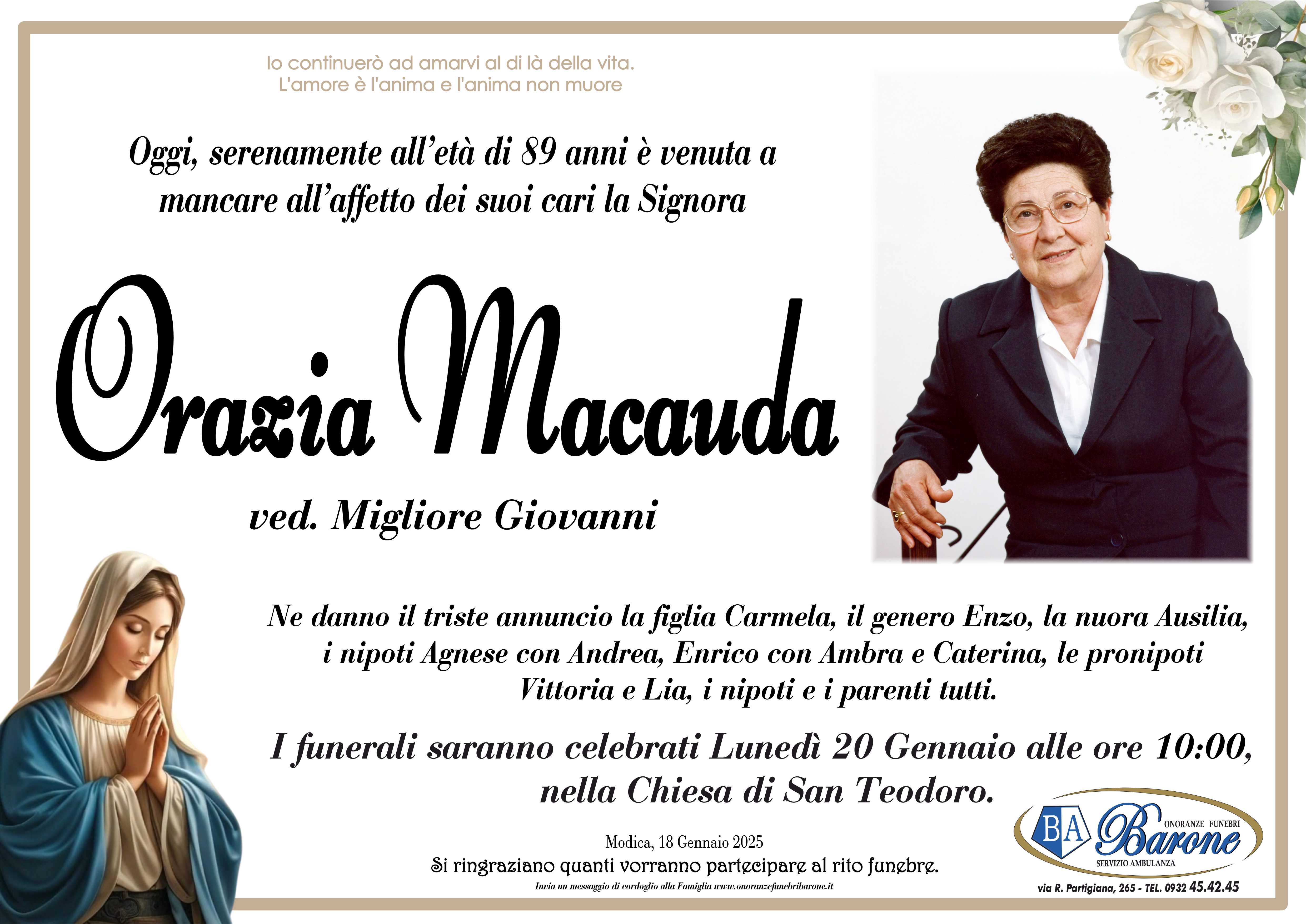 Necrologi: Orazia Macauda