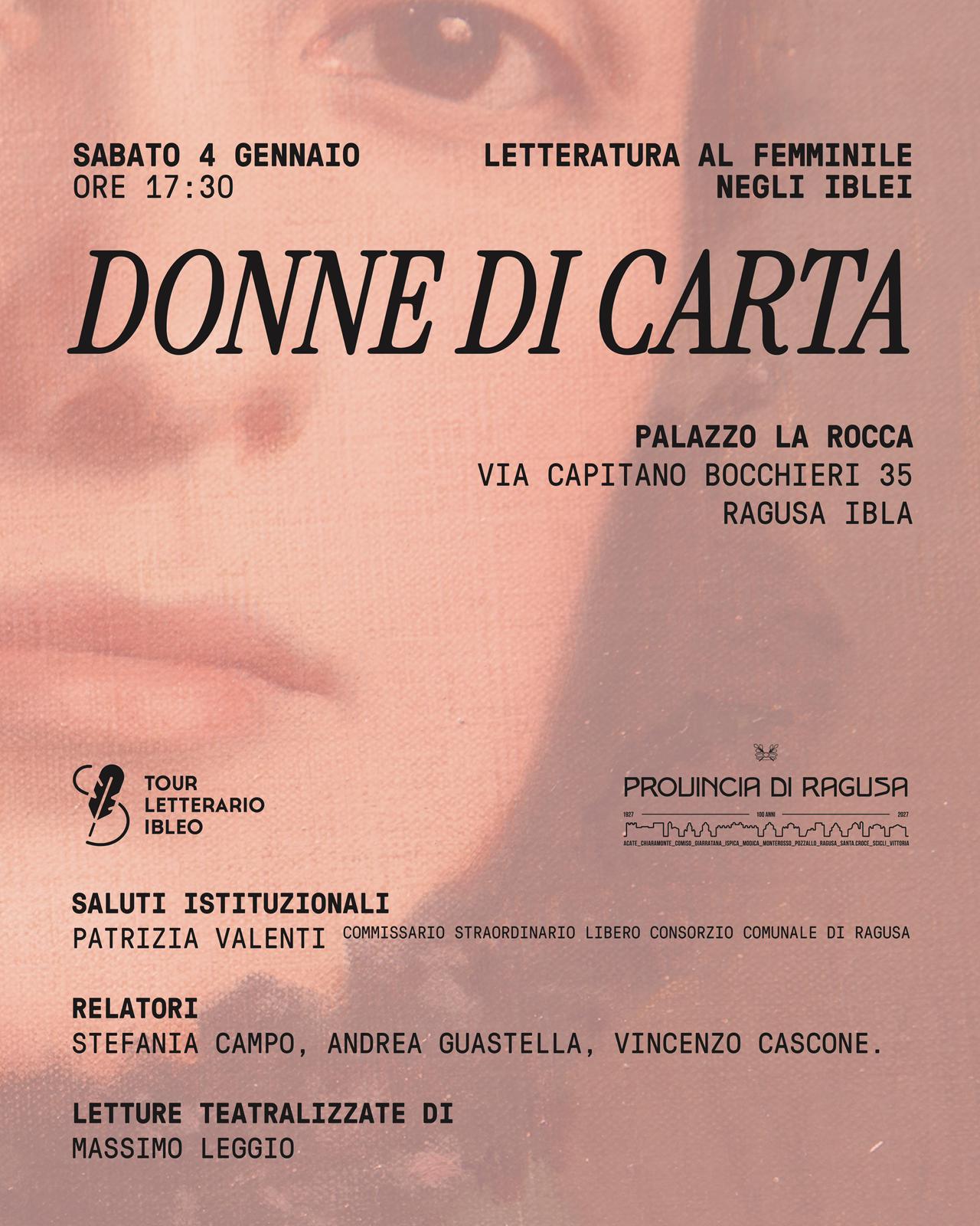 Donne di Carta: appuntamento culturale a Palazzo La Rocca il 4 gennaio 2025
