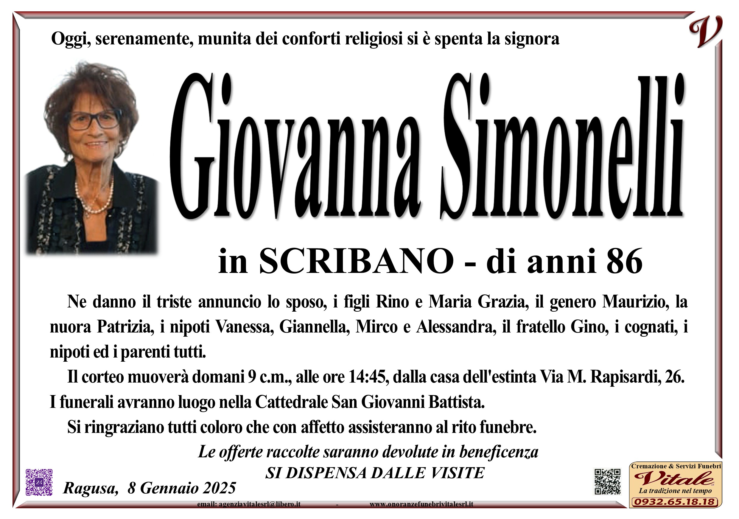 Necrologi: Giovanna Simonelli