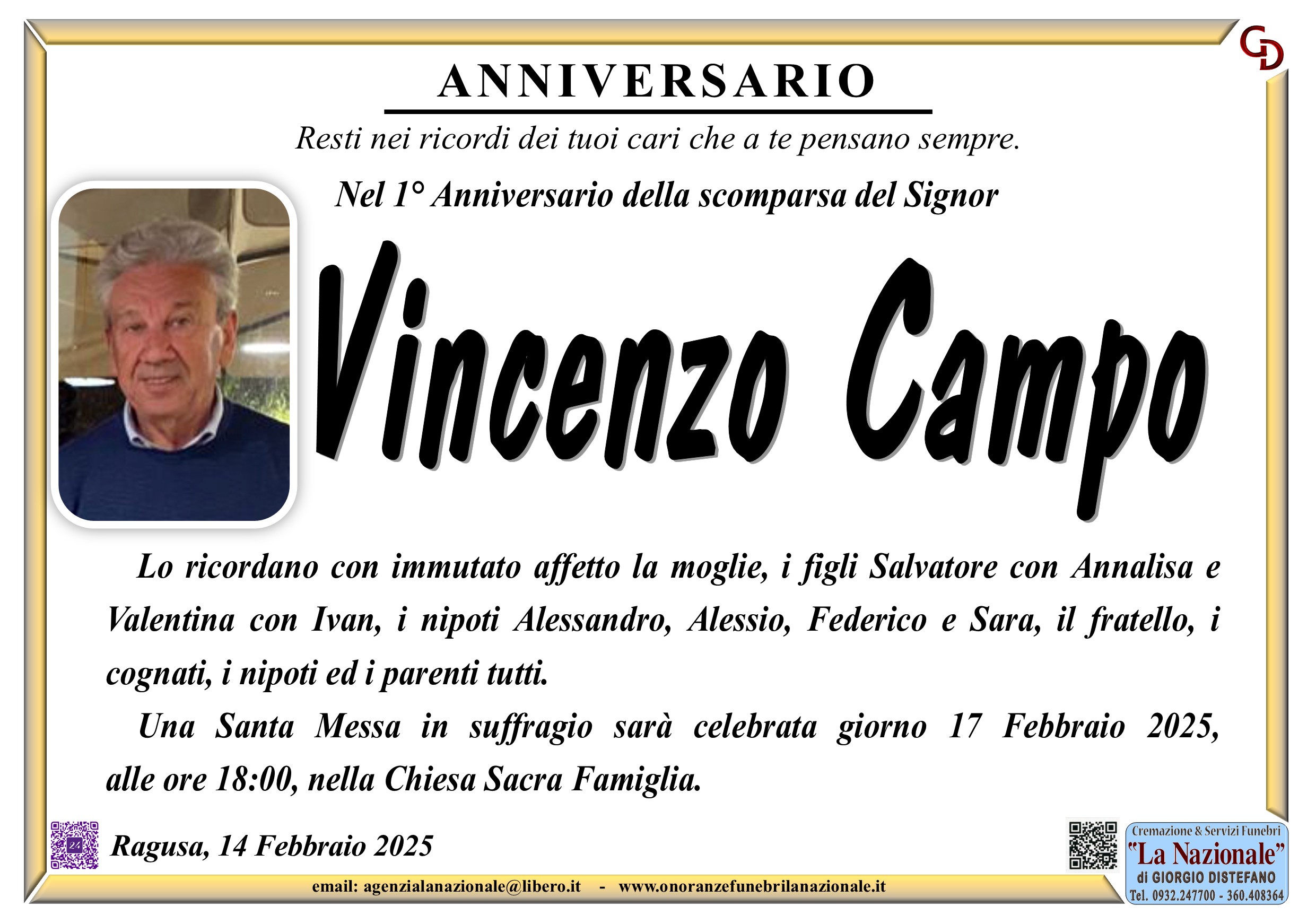 Anniversario Vincenzo Campo