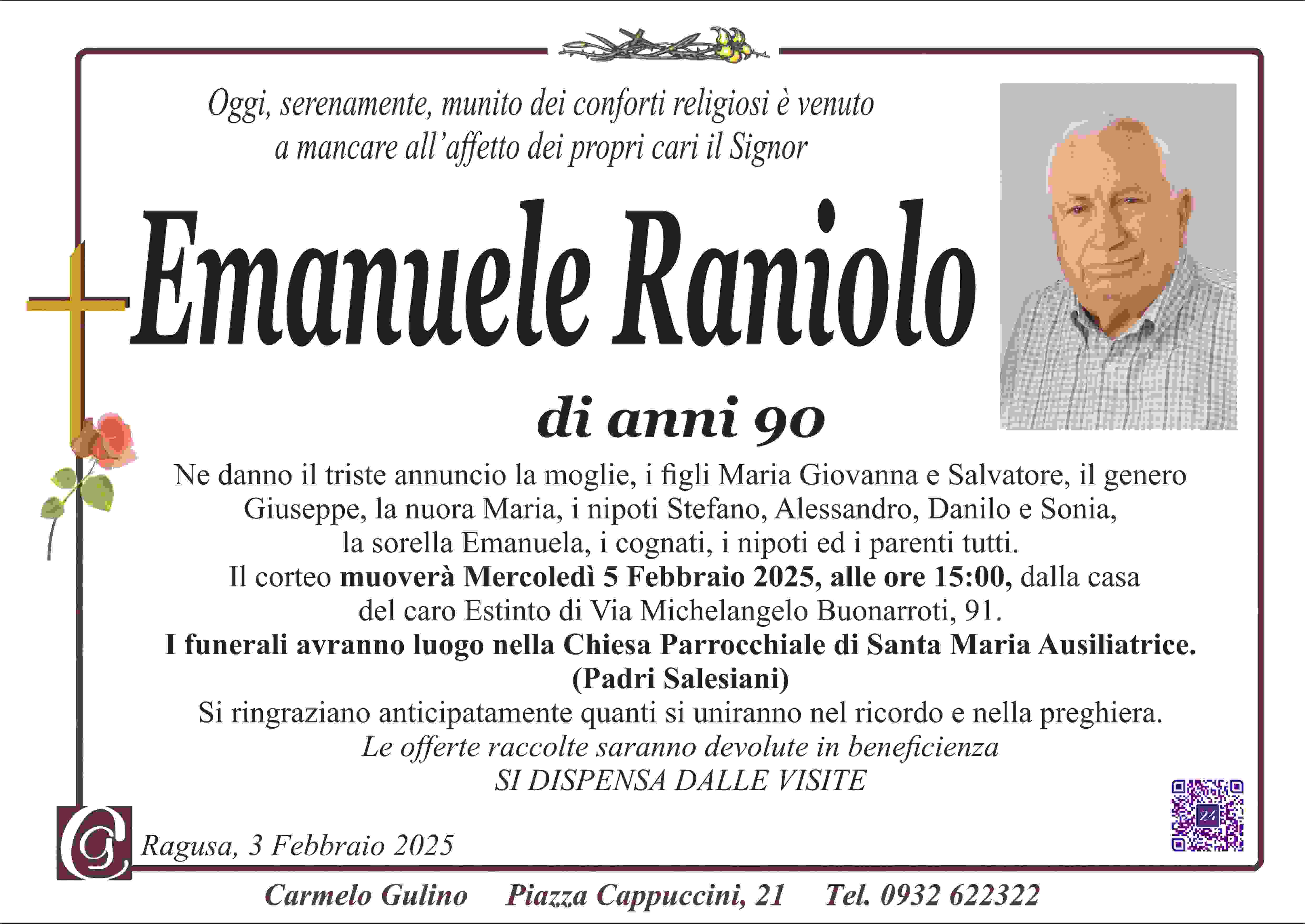 Necrologi: Emanuele Raniolo