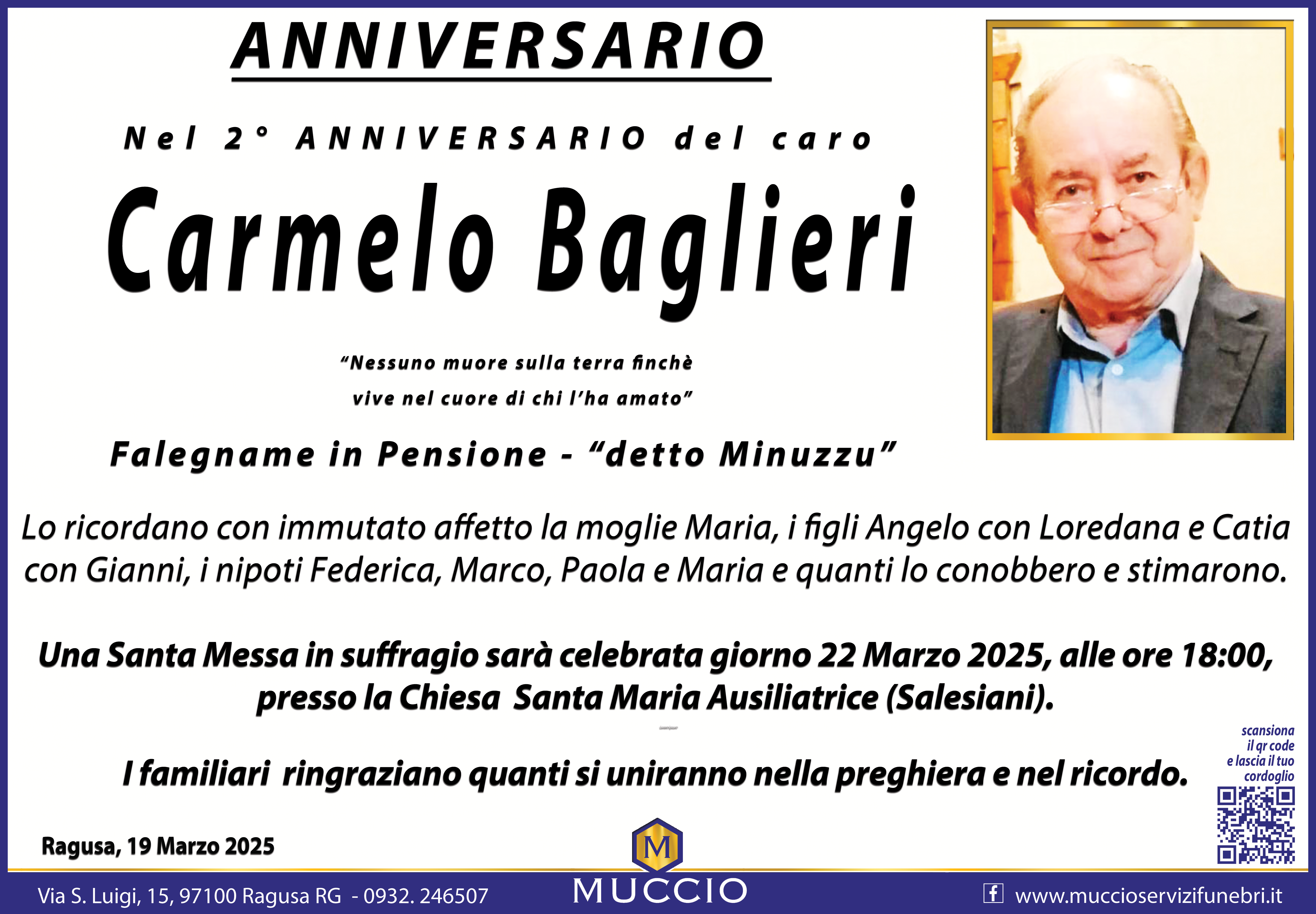 Anniversario: Carmelo Baglieri