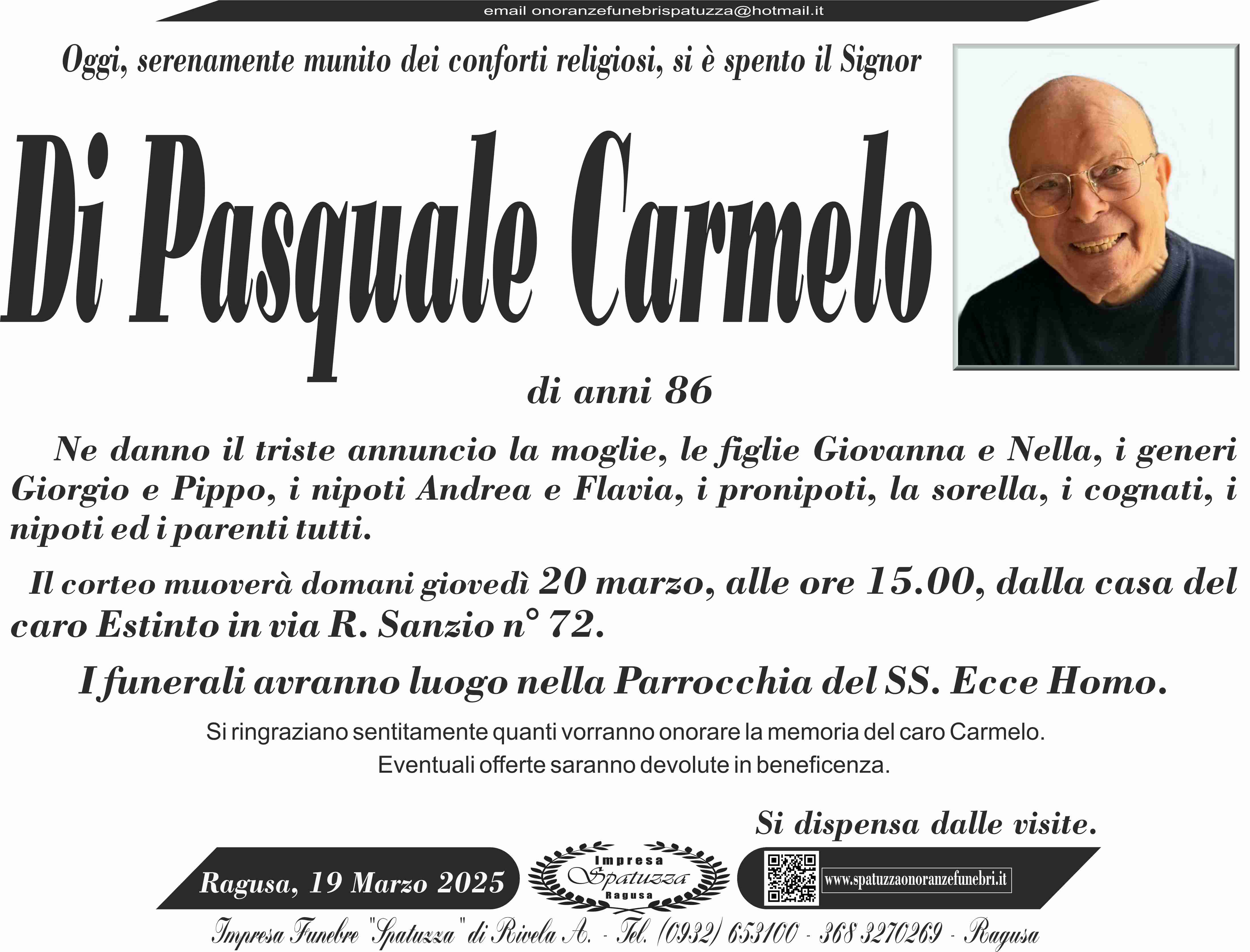Necrologi: Carmelo Di Pasquale