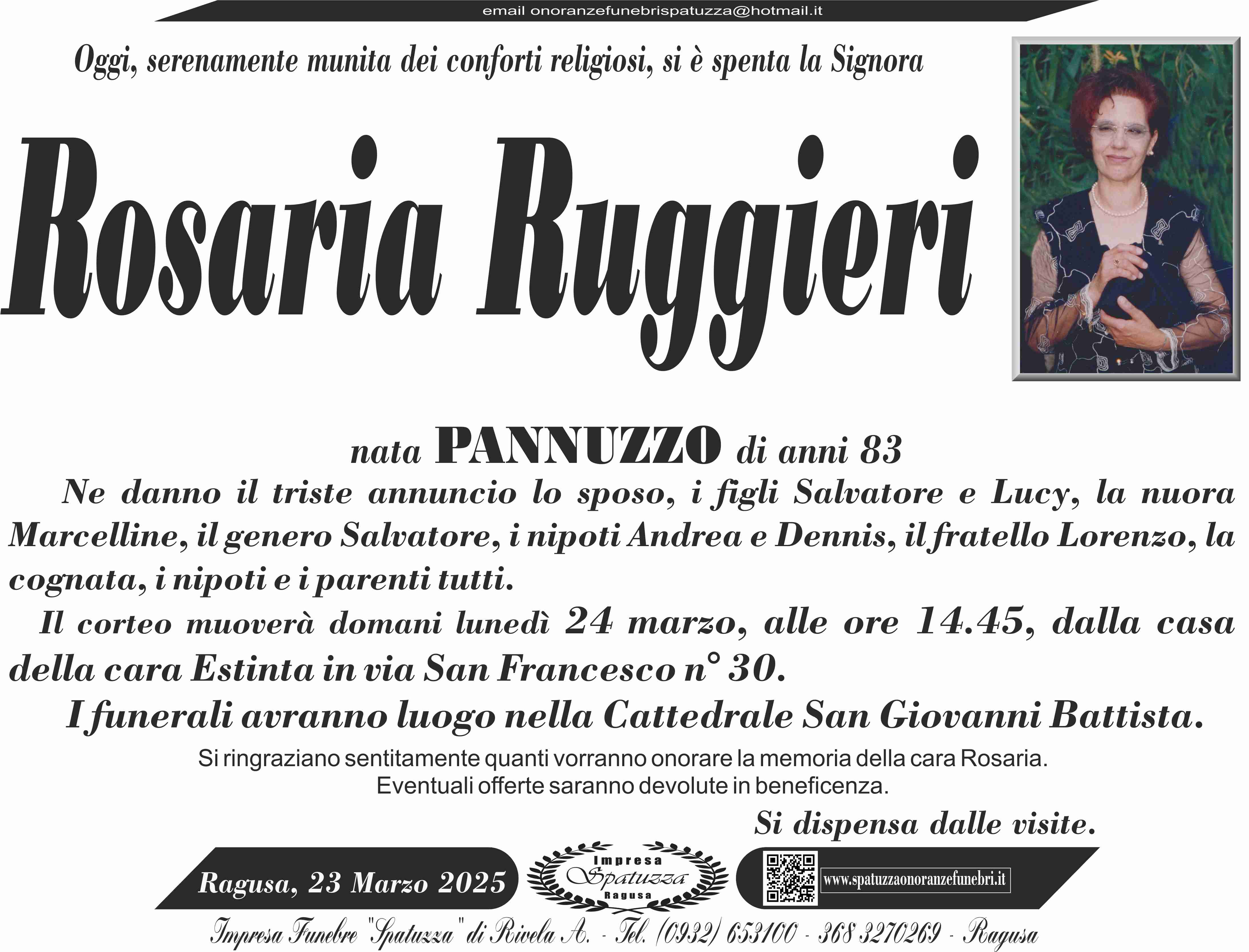 Necrologi: Rosaria Ruggieri