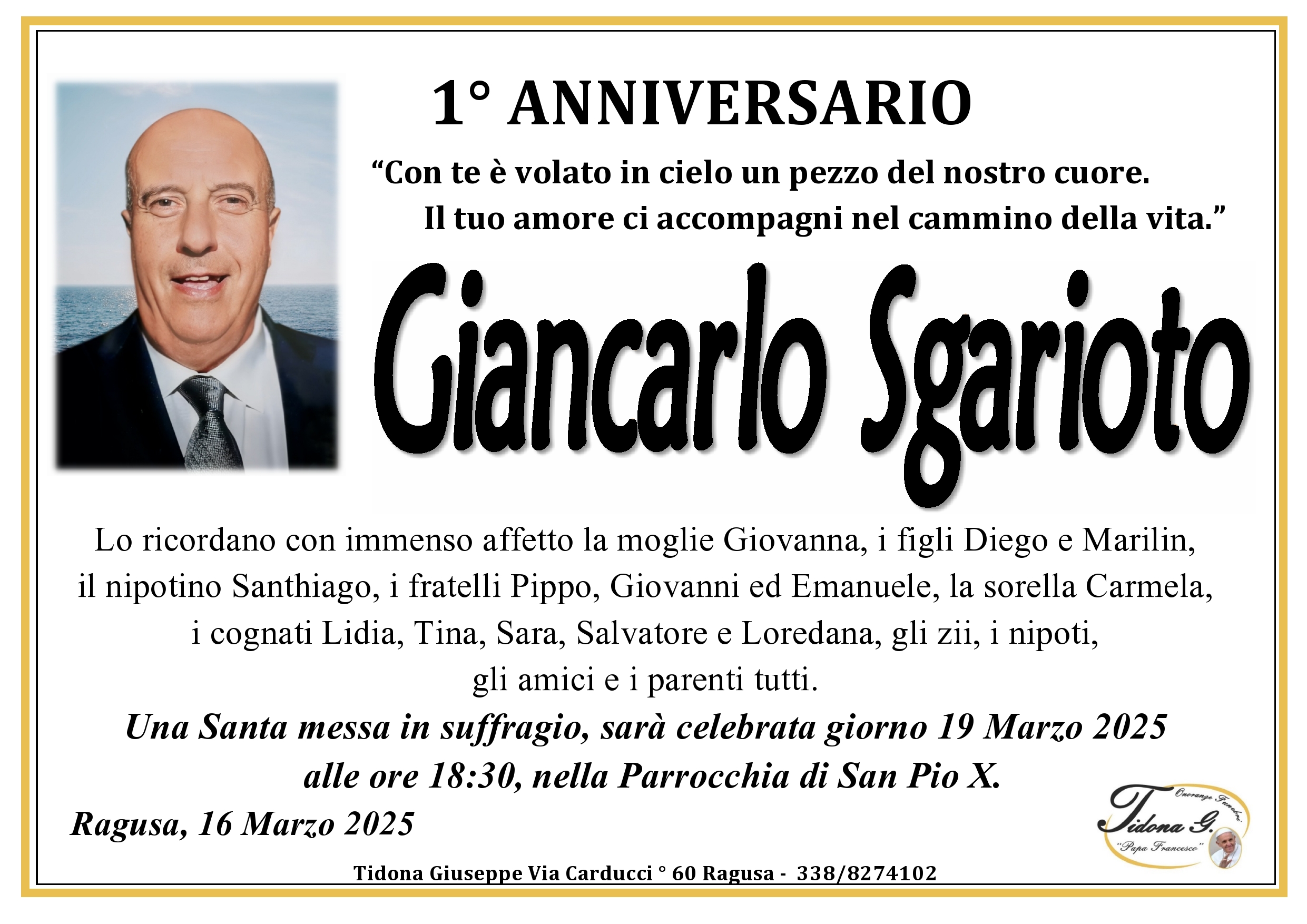 Anniversario Giancarlo Sgarioto.
