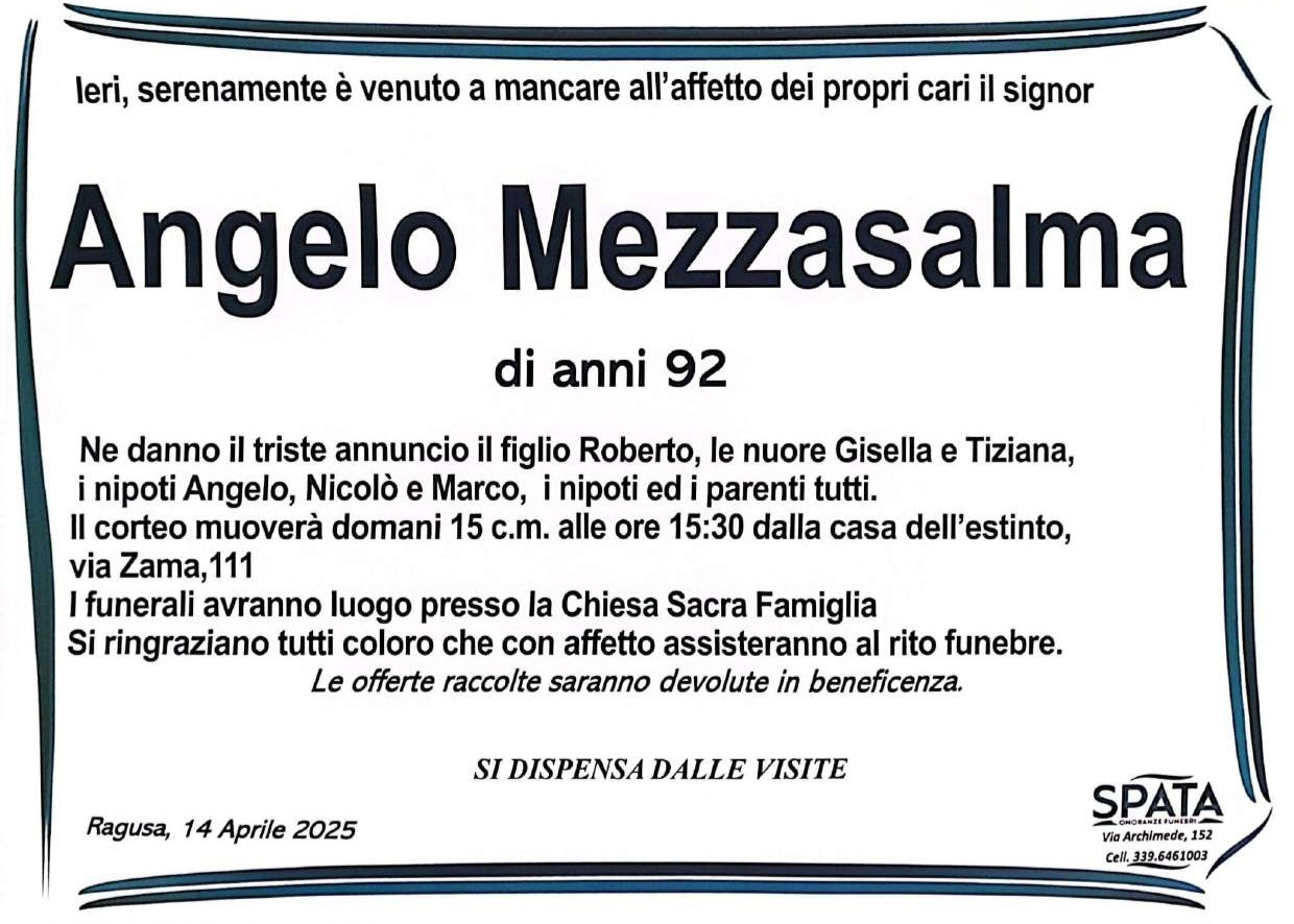 Necrologi: Angelo Mezzasalma