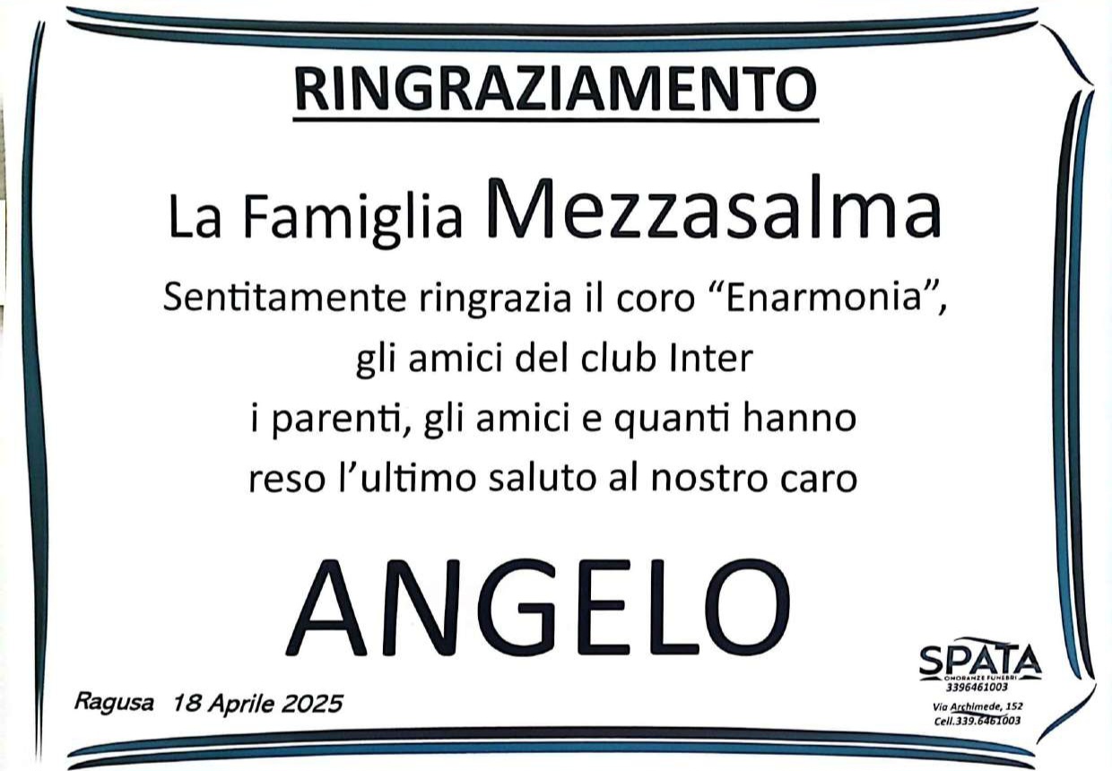 Ringraziamento: famiglia Mezzasalma