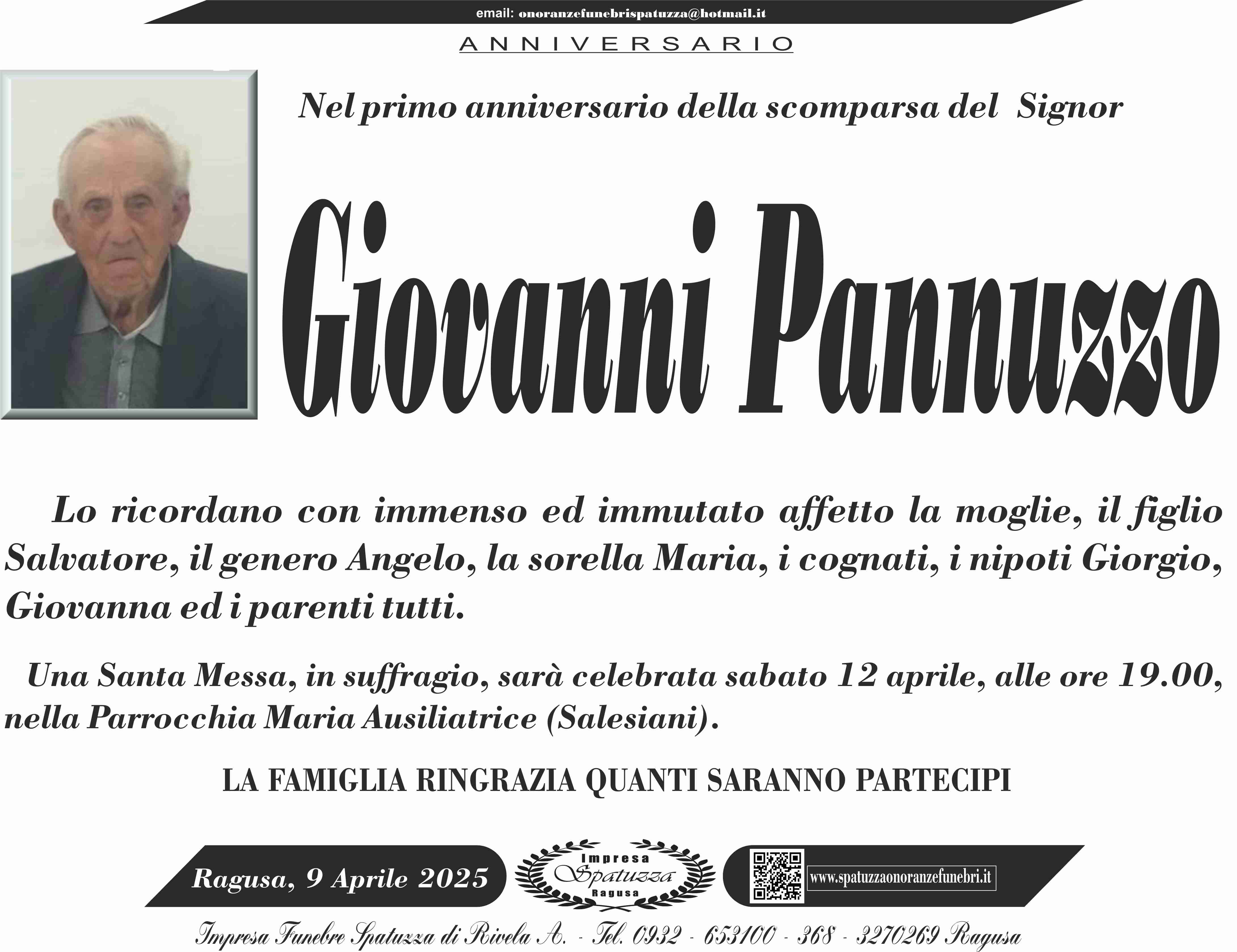 Anniversario: Giovanni Pannuzzo