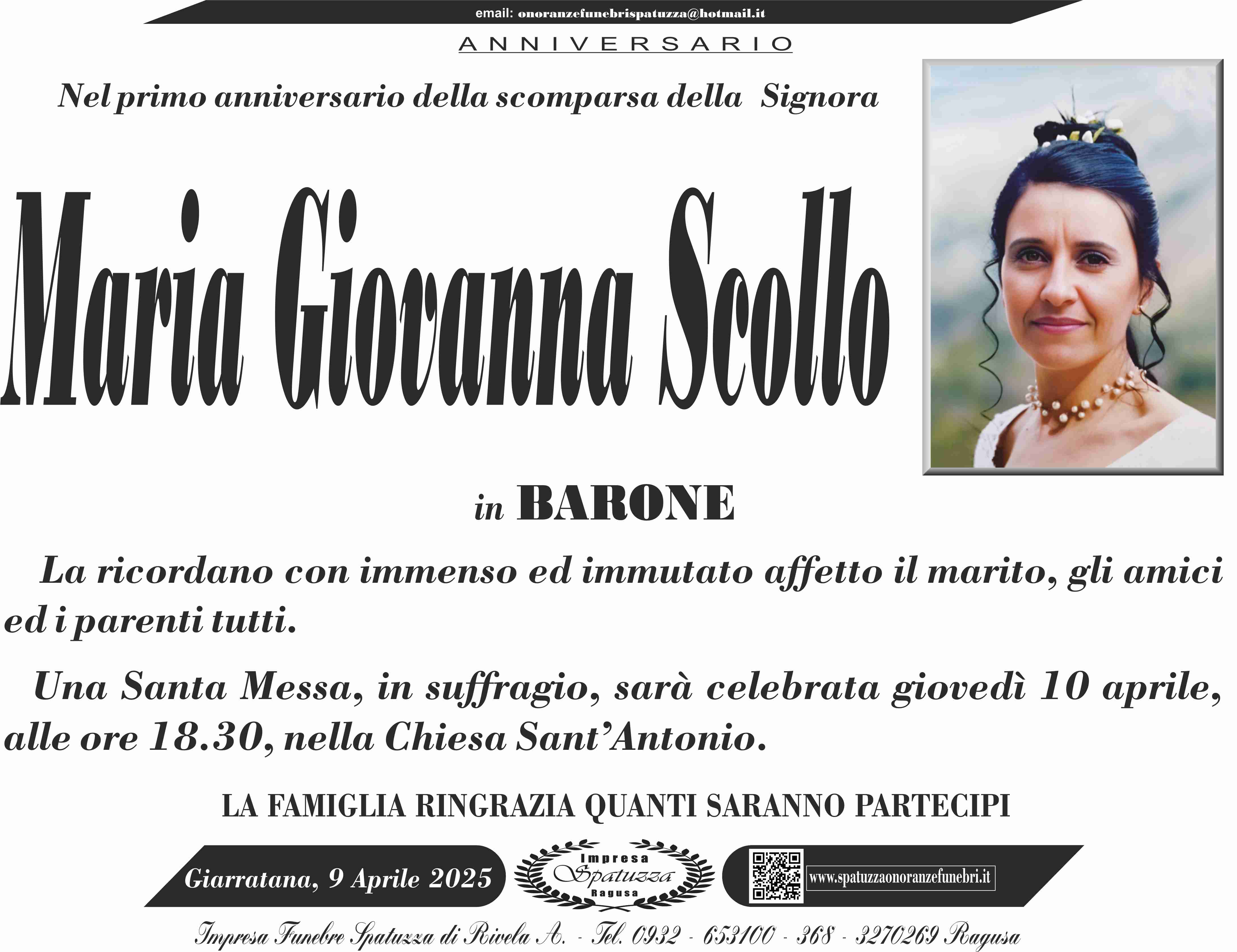 Necrologi: Maria Giovanna Scollo