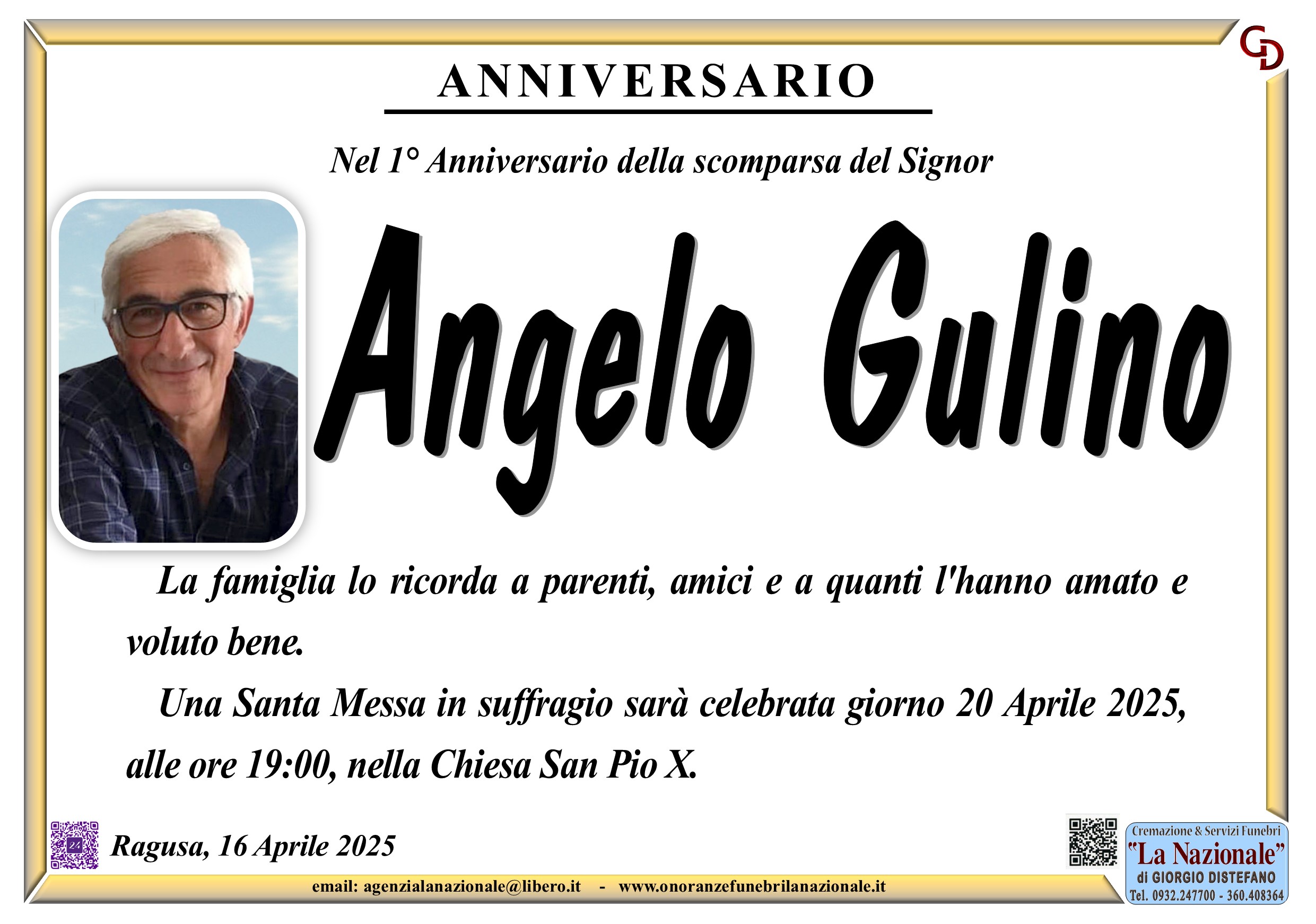 Anniversario: Angelo Gulino