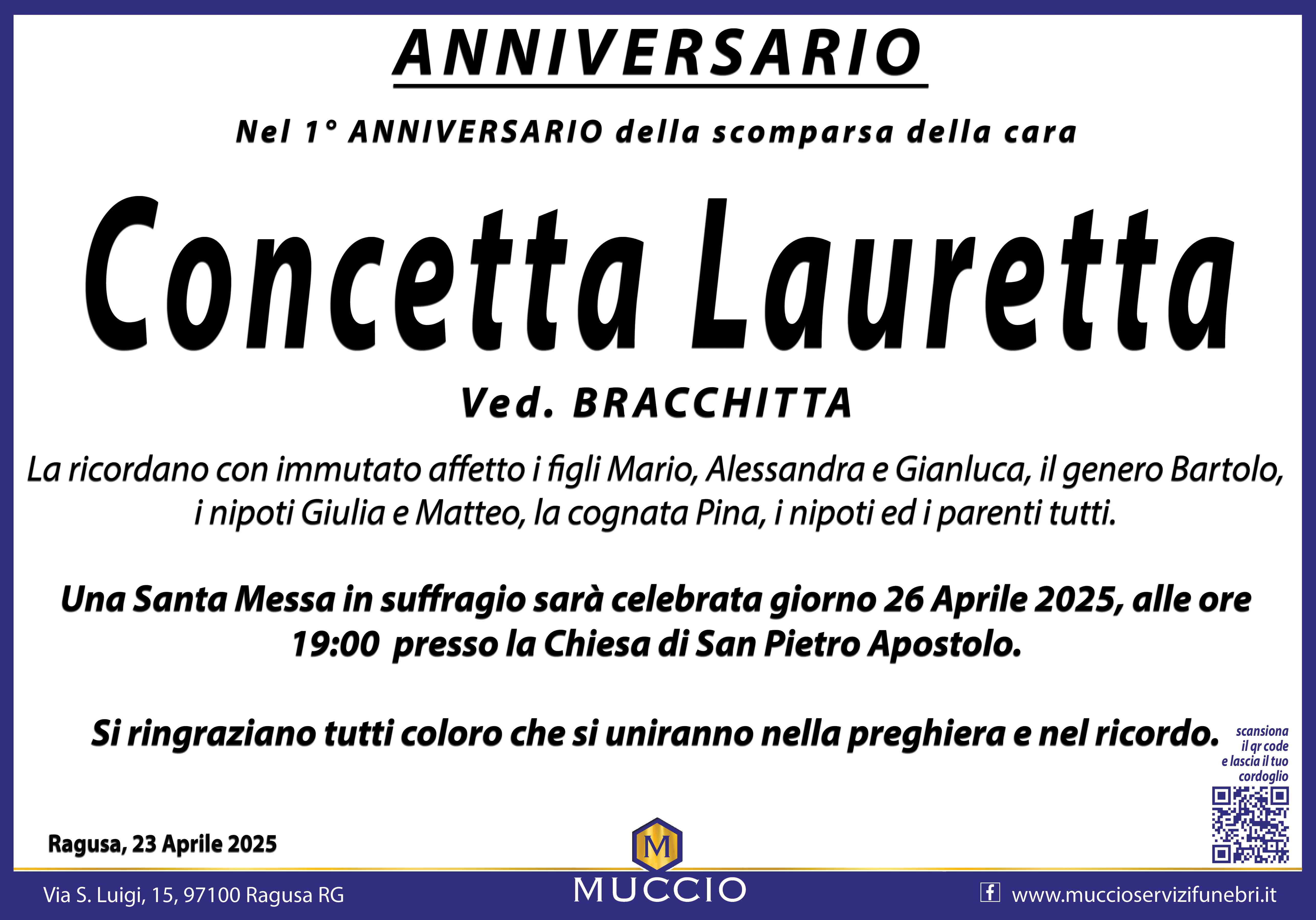 Anniversario: Concetta Lauretta