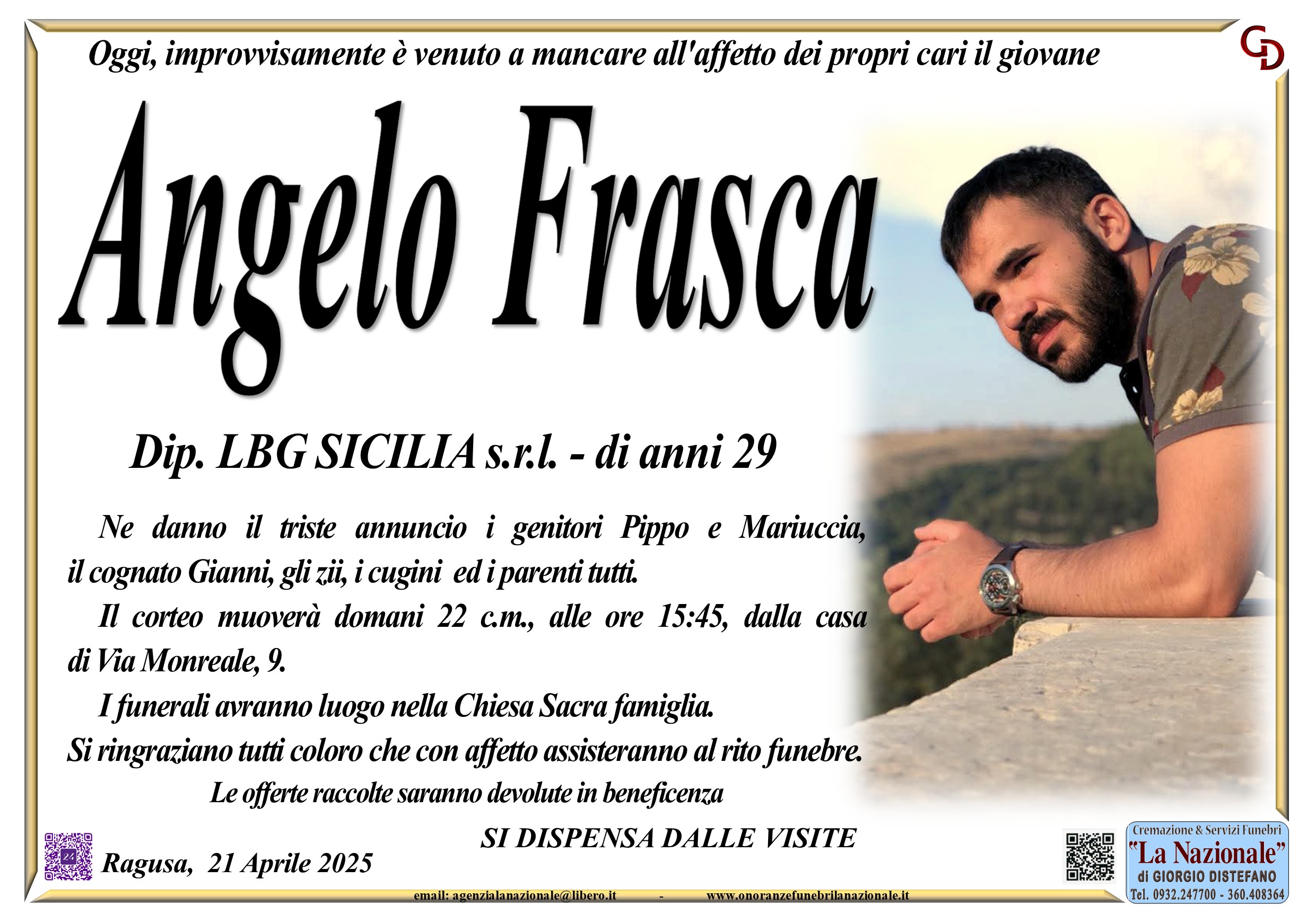 Necrologi: Angelo Frasca