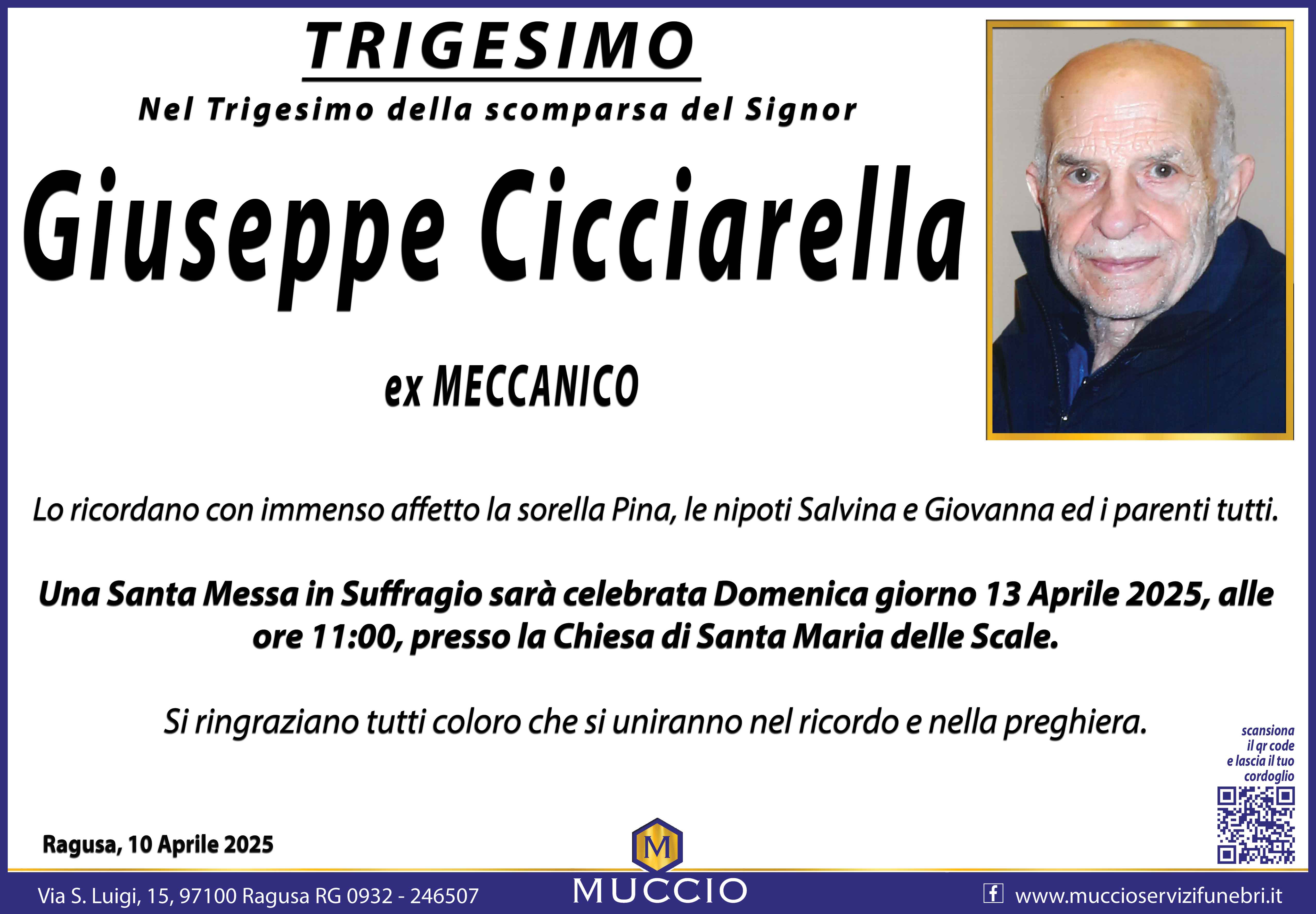 Trigesimo: Giuseppe Cicciarella