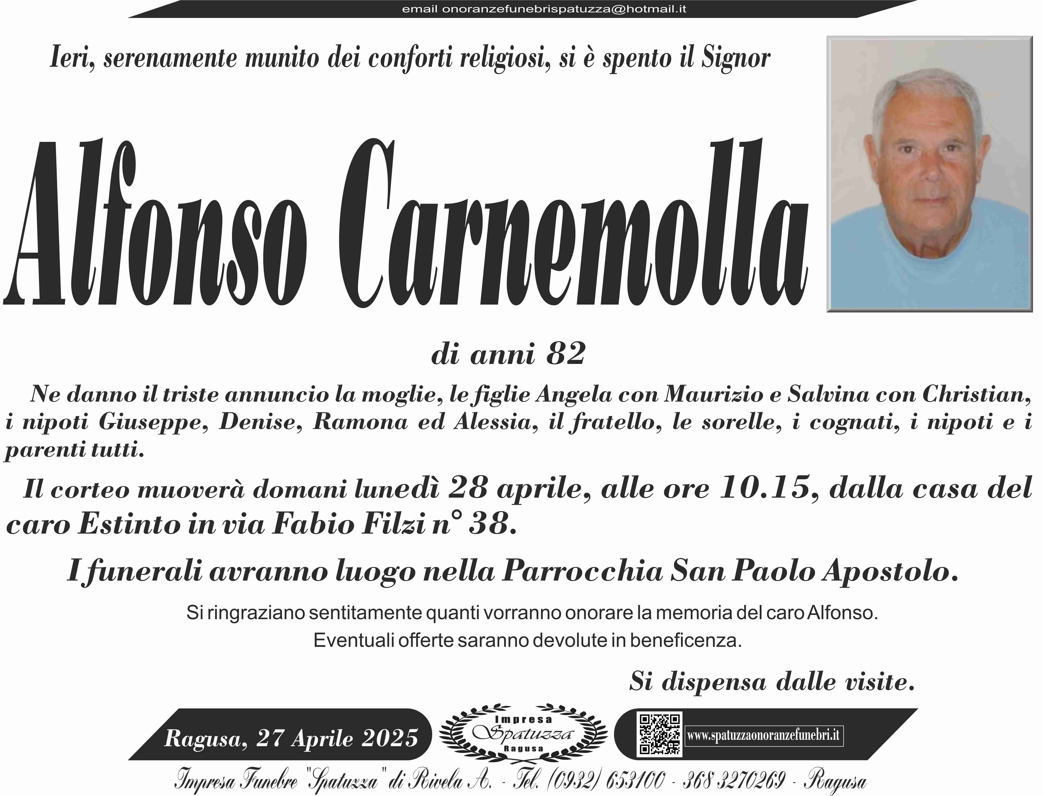 Necrologi: Alfonso Carnemolla