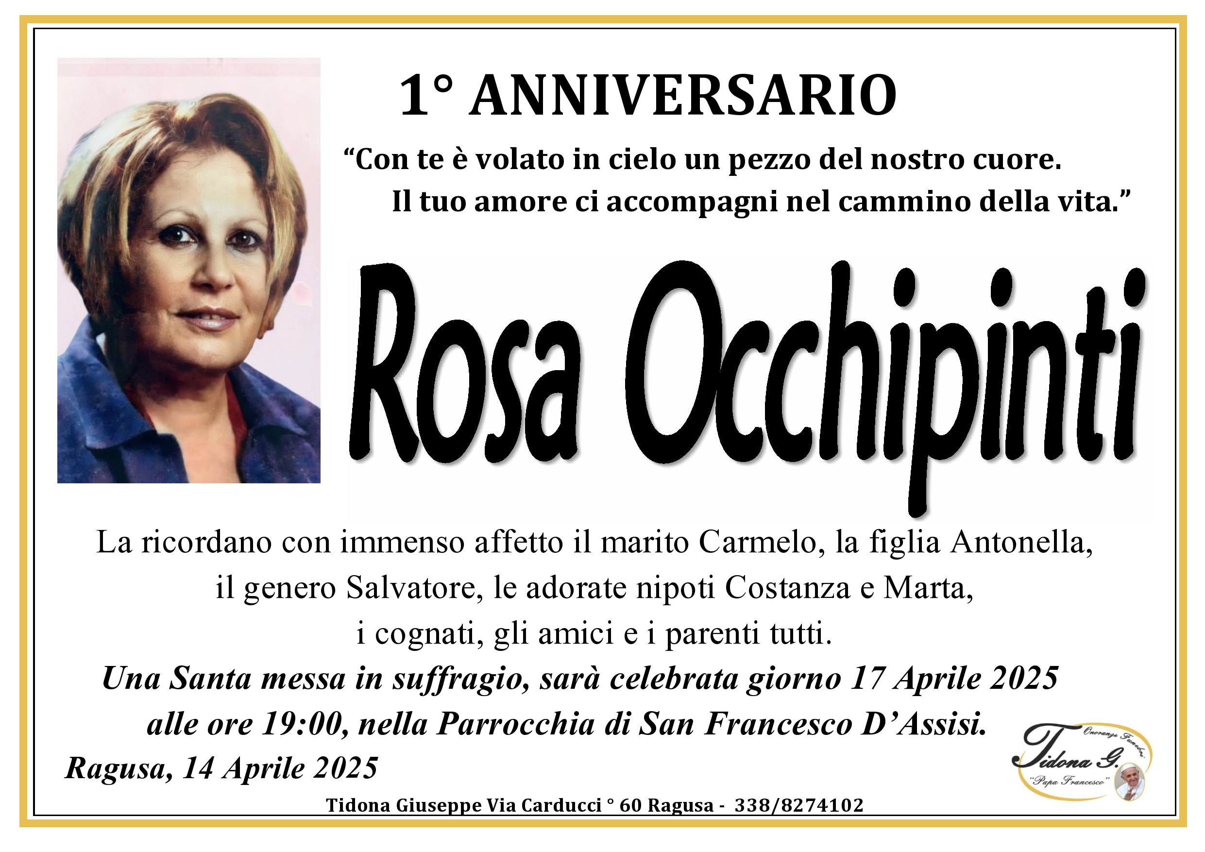 Anniversario: Rosa Occhipinti