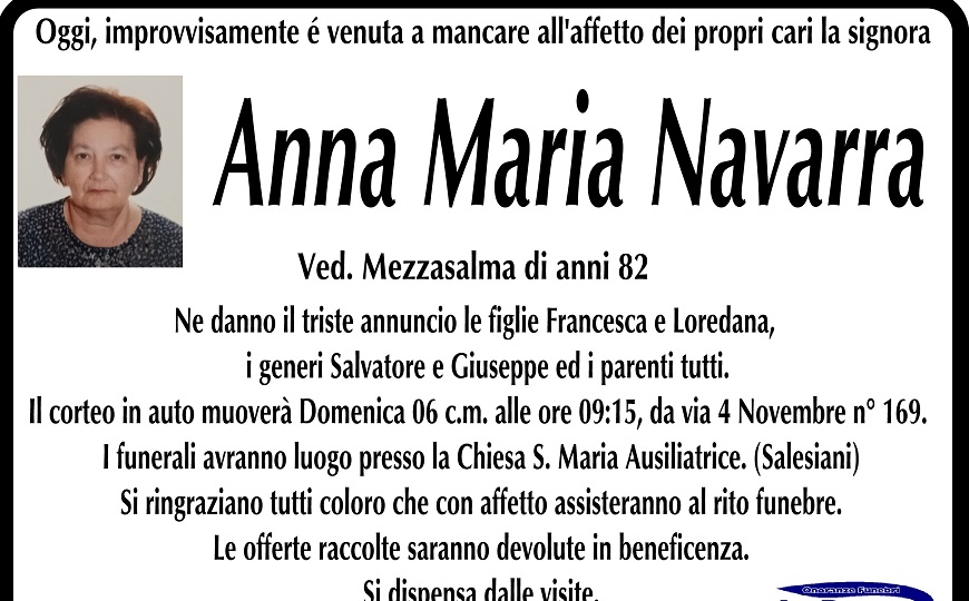 Necrologi: Anna Maria Navarra
