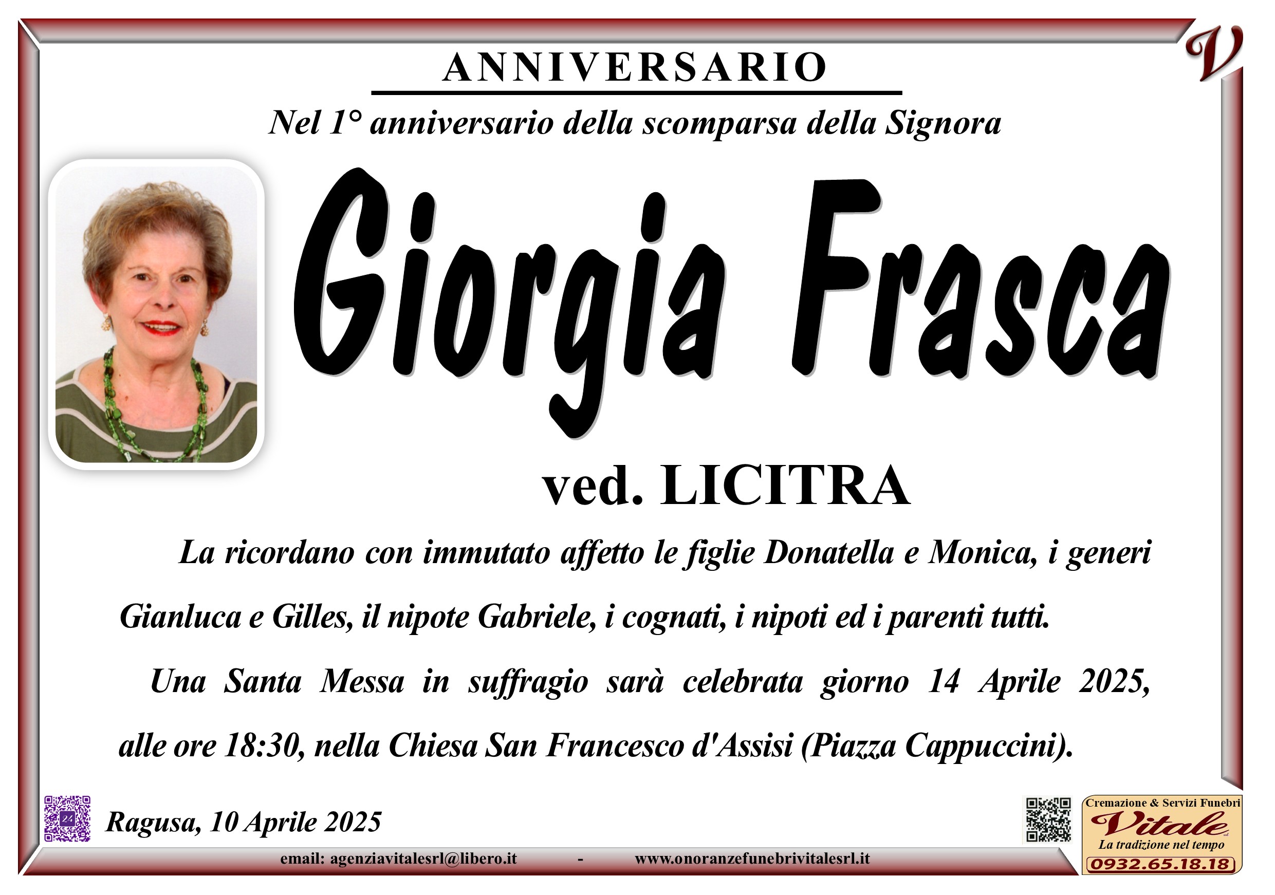 Anniversario: Giorgia Frasca