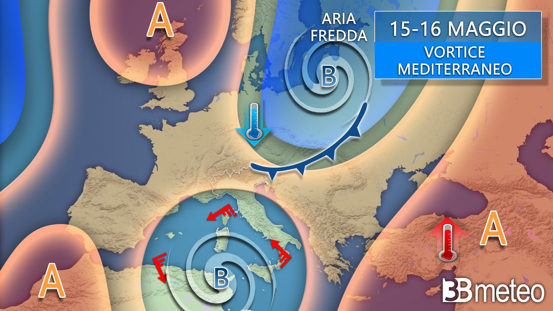 Settimana di pioggia e freddo fuori stagione: temperatura giù, temporali su
