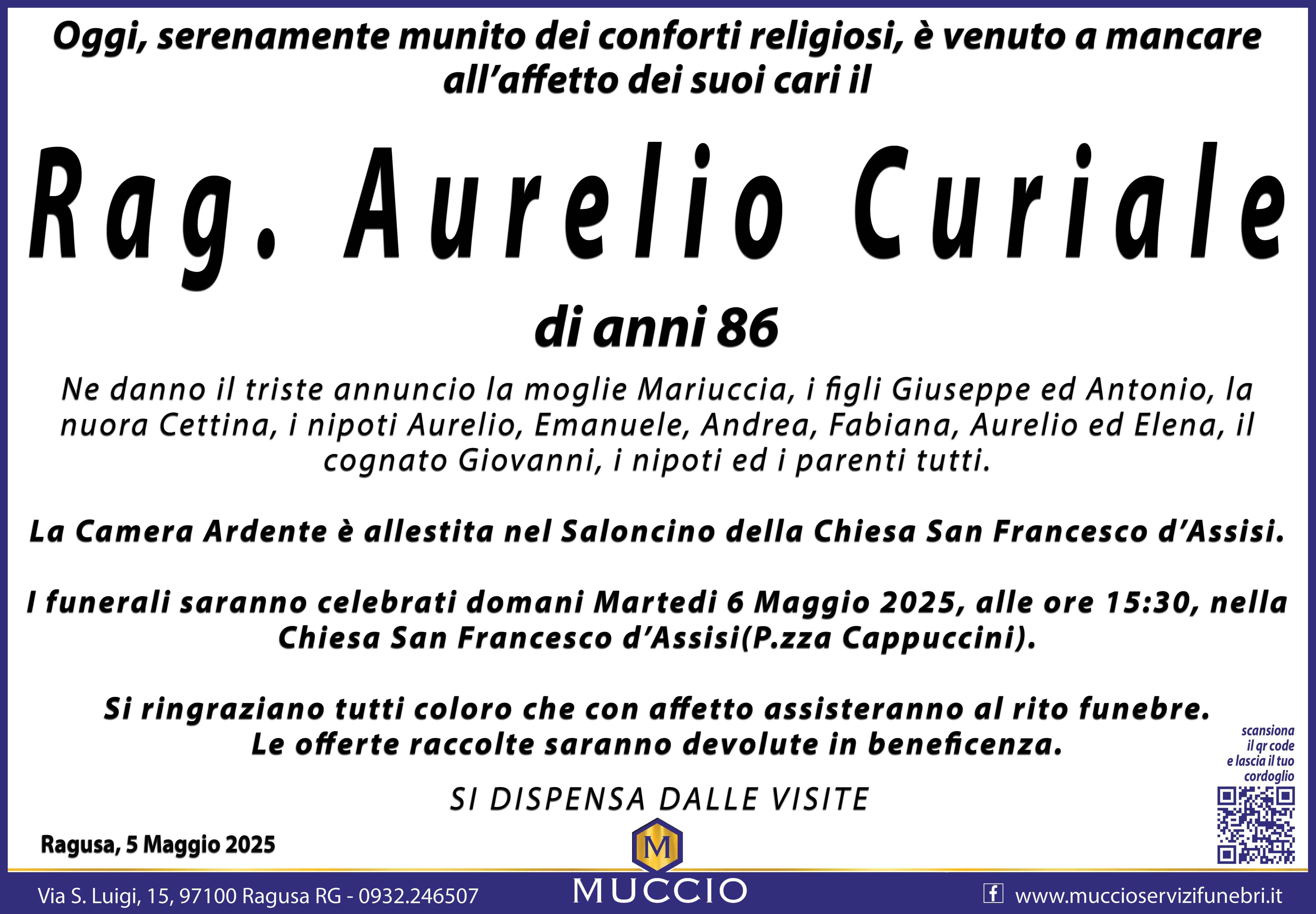 Necrologi: Aurelio Curiale