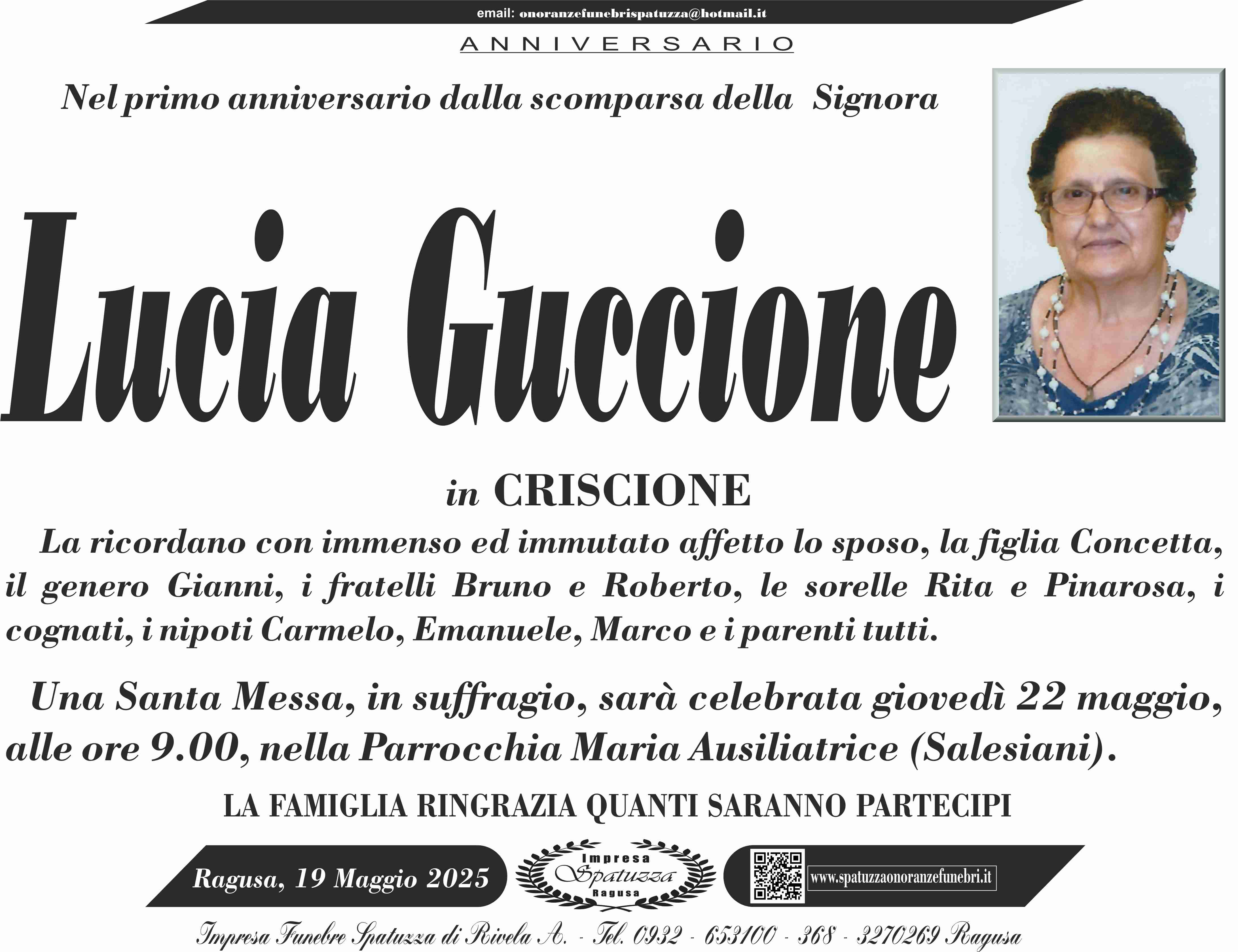 Anniversario: Lucia Guccione