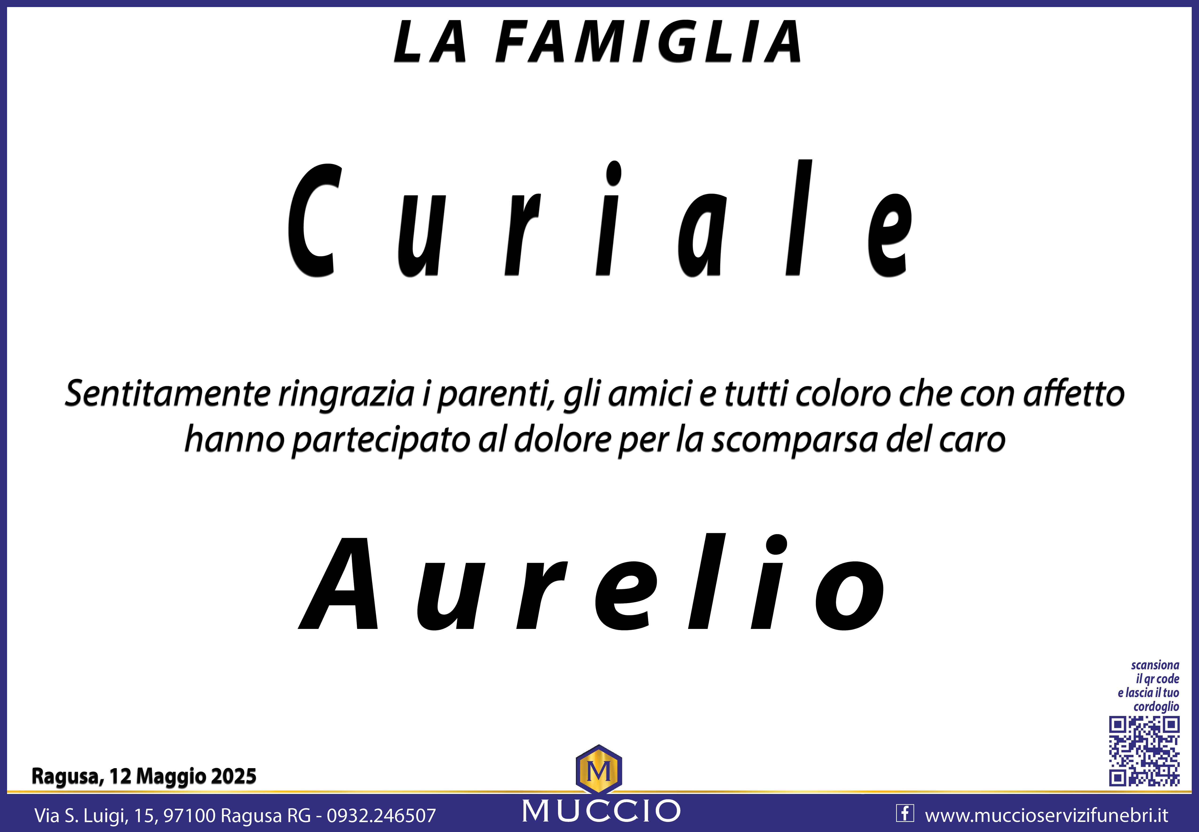 Ringraziamento: famiglia Curiale