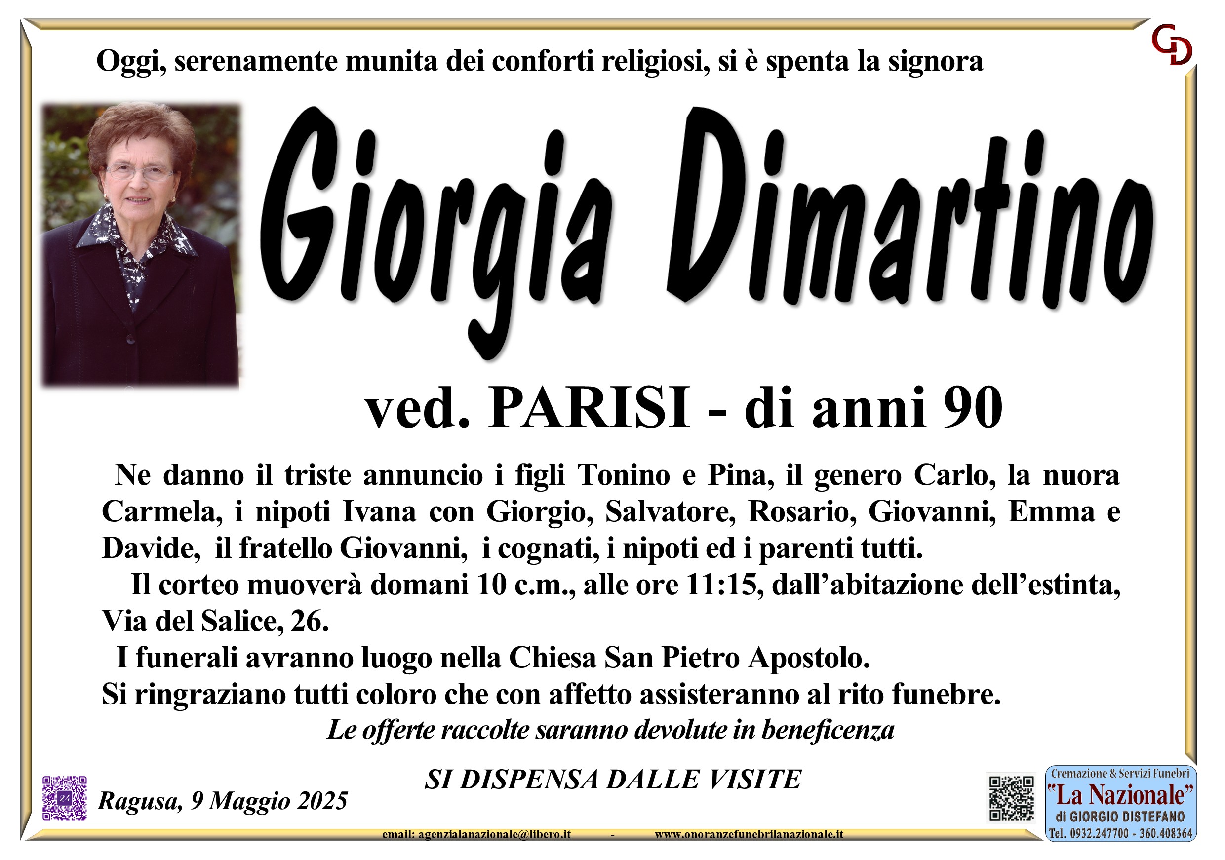 Necrologi: Giorgia Dimartino