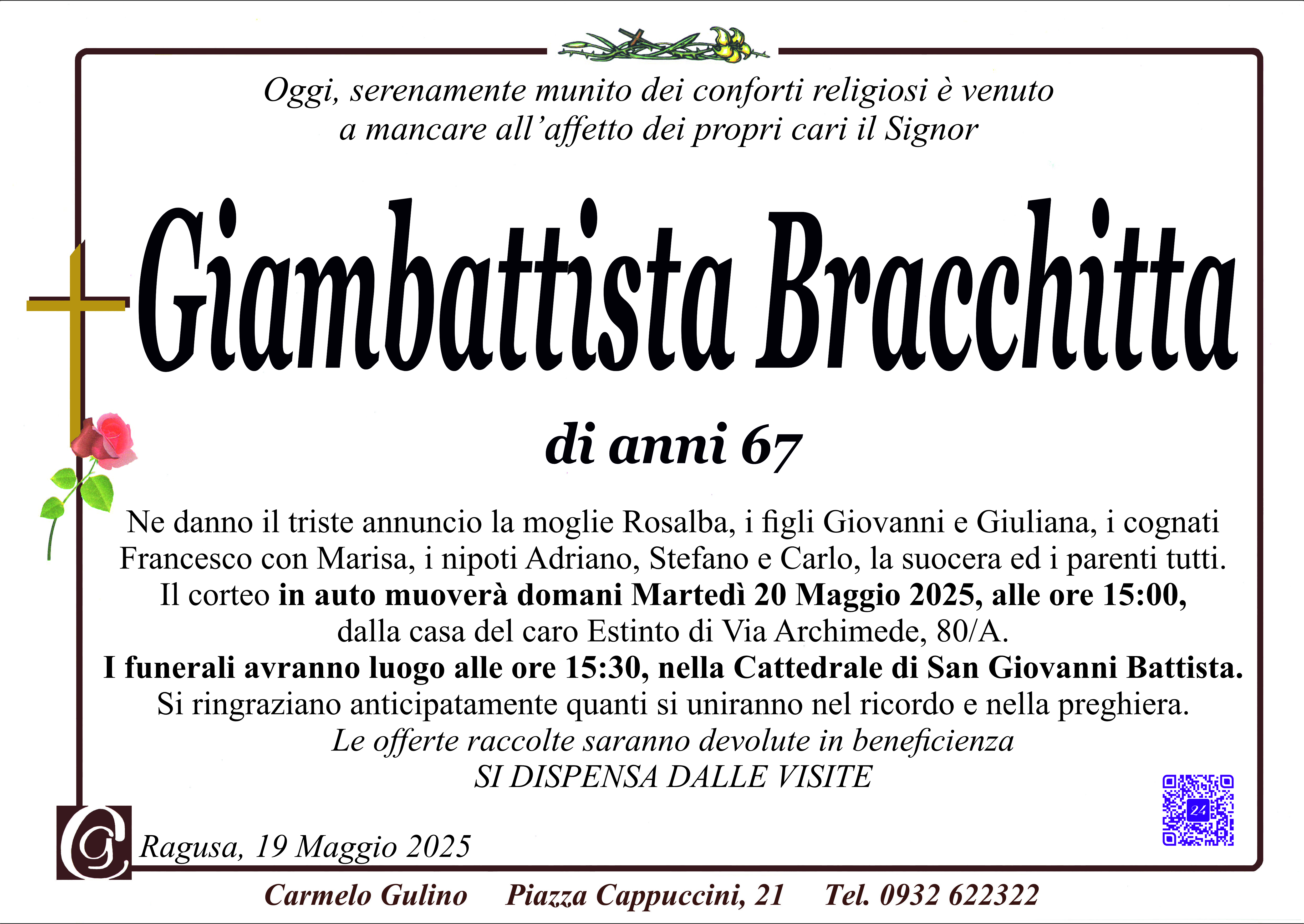 Necrologi: Giambattista Bracchitta