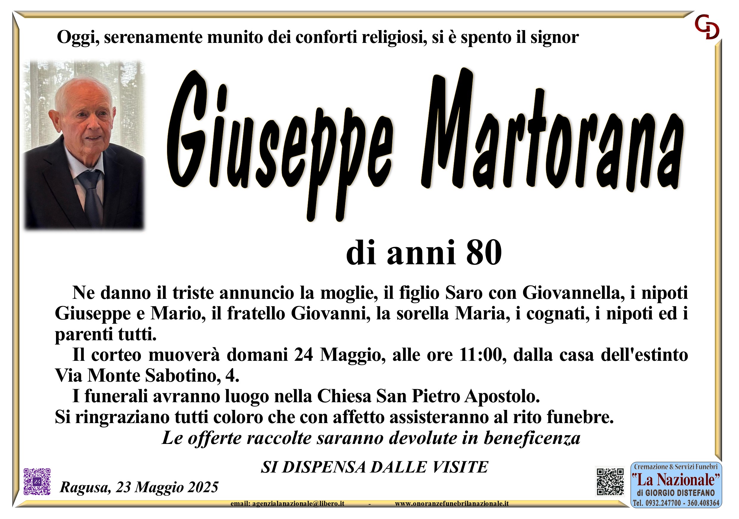 Necrologi: Giuseppe Martorana