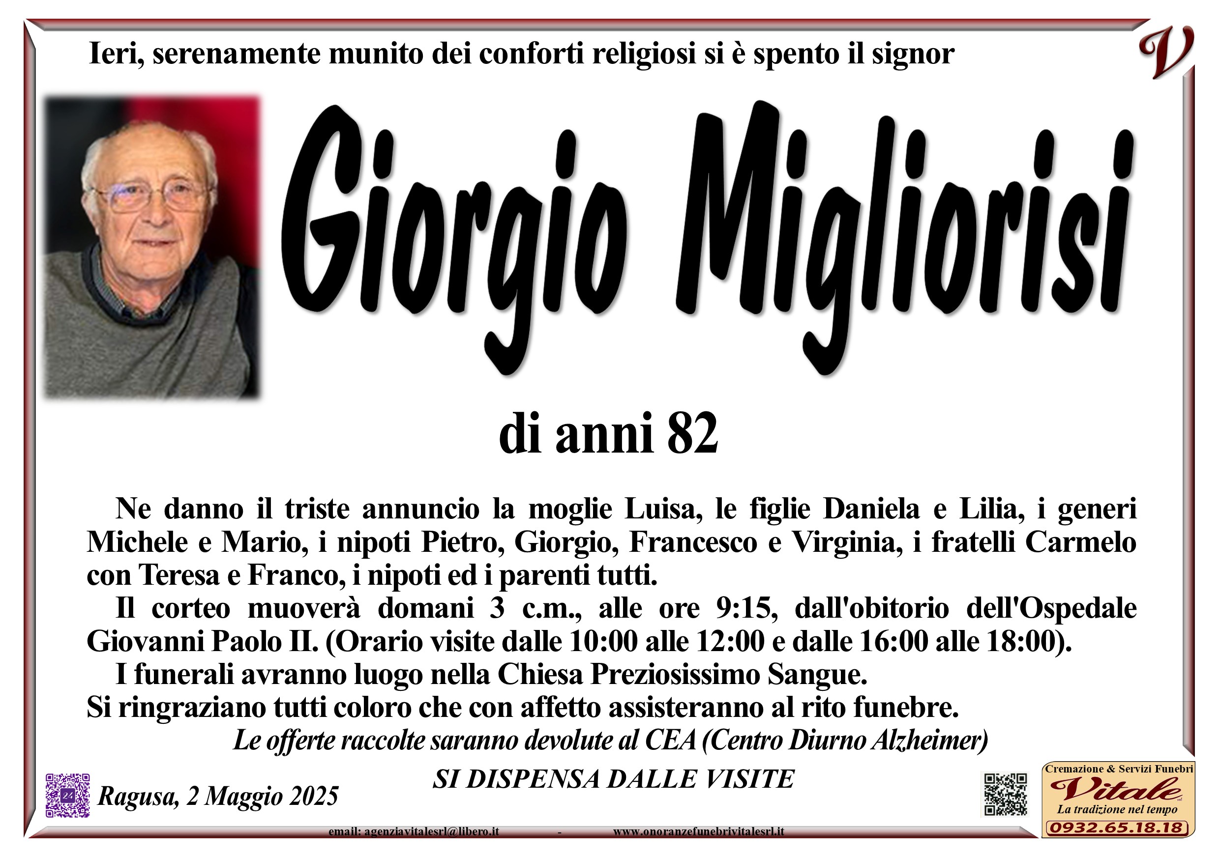 Necrologi: Giorgio Migliorisi