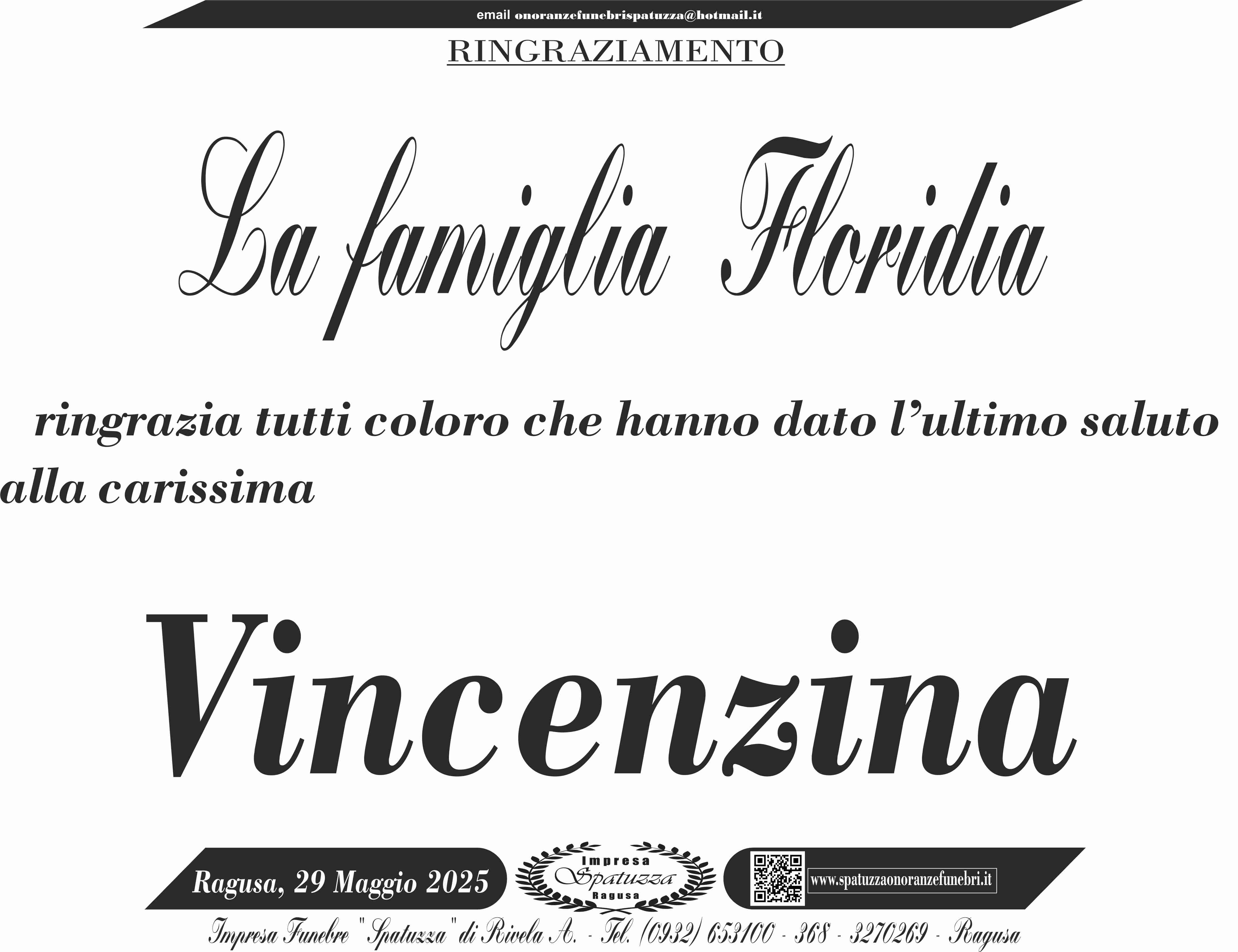 Ringraziamento: famiglia Floridia