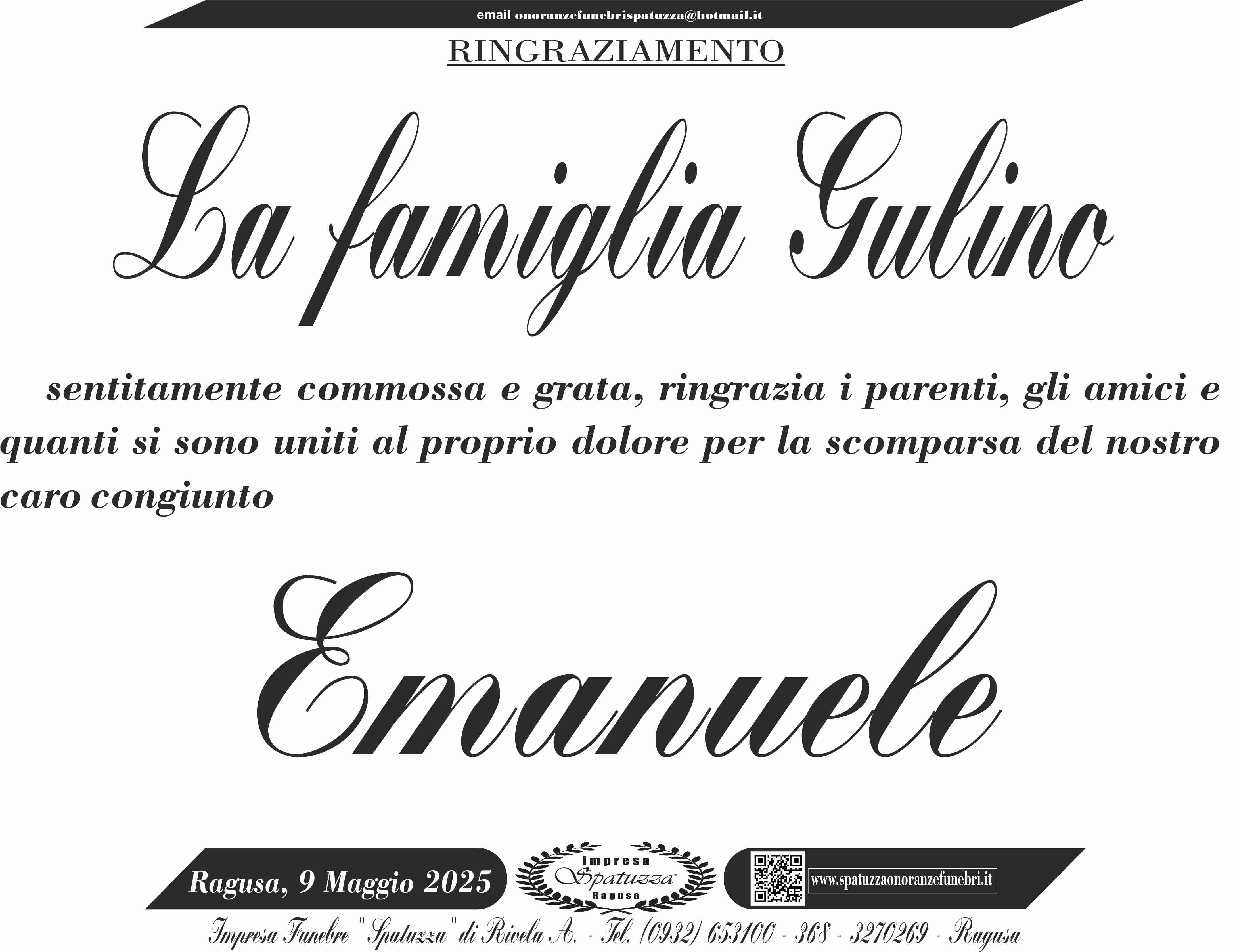 Ringraziamento: famiglia Gulino